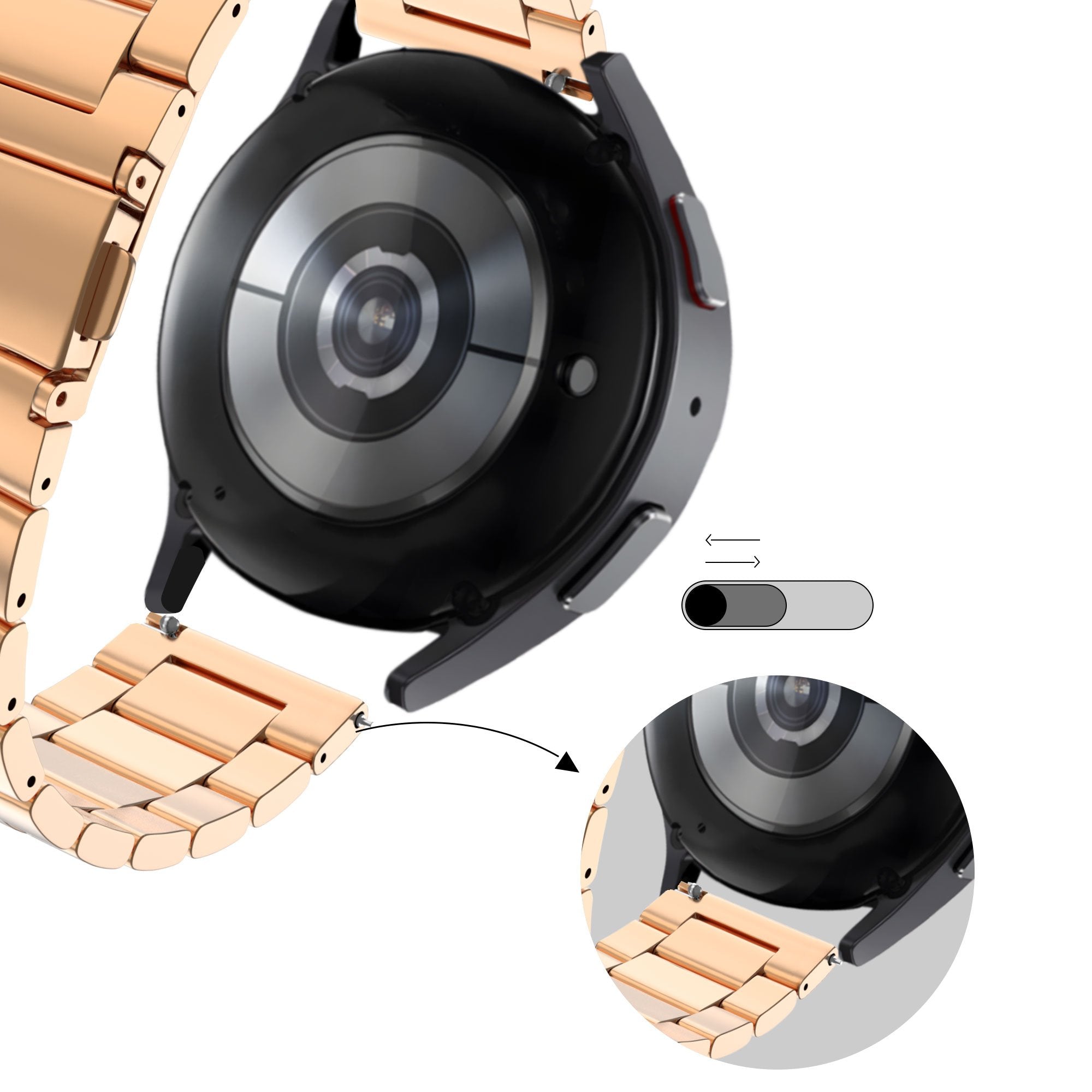 Bandz Garmin Approach S50 Steel Strap 'Classic' (Rose Gold)