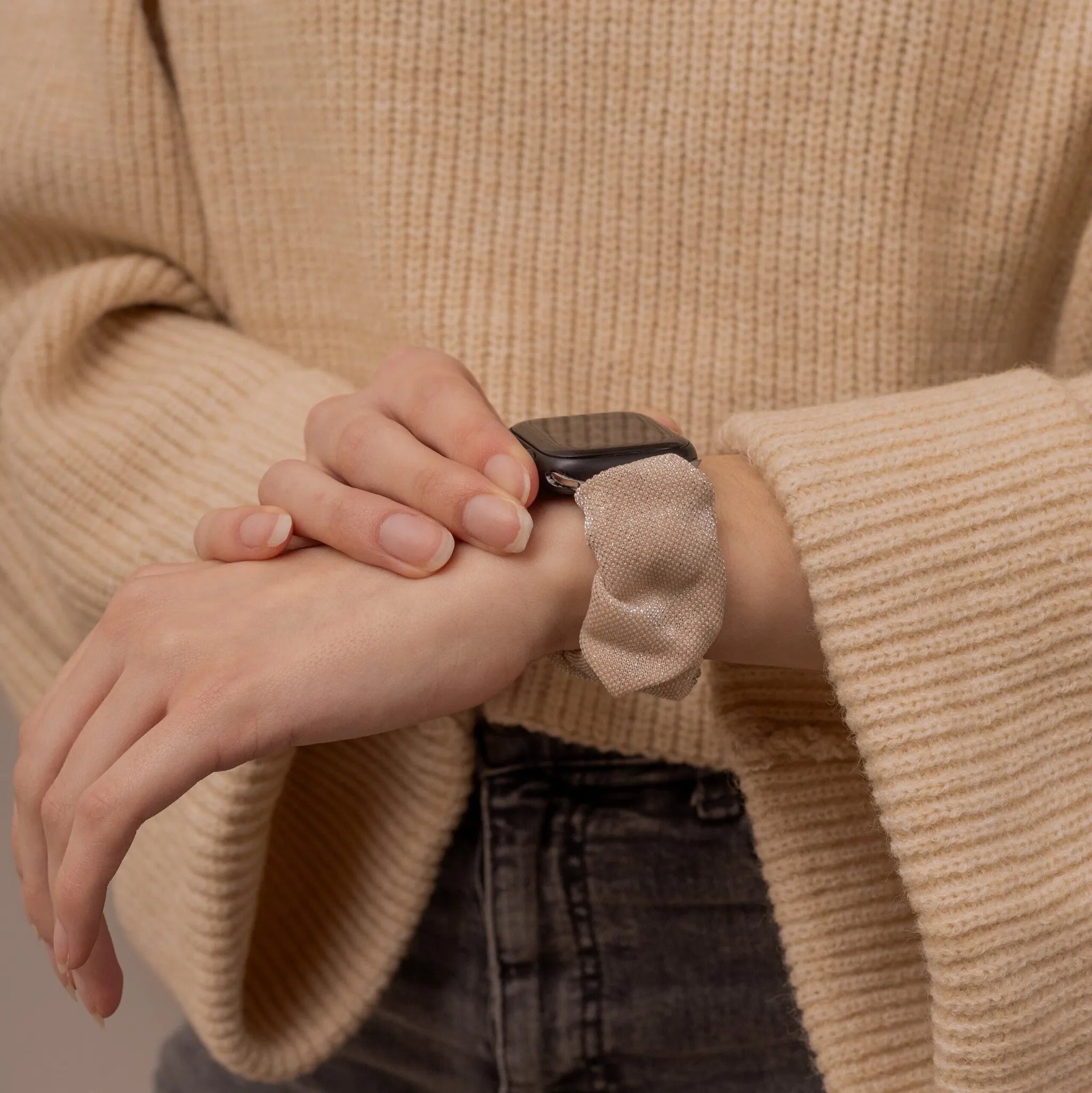 Correa elástica Apple Watch (beige brillante)