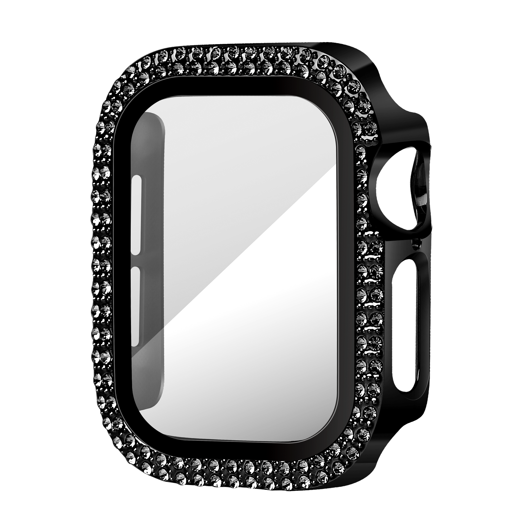 Bandz Funda diamante con vidrio Apple Watch 10 - 42mm (negro)