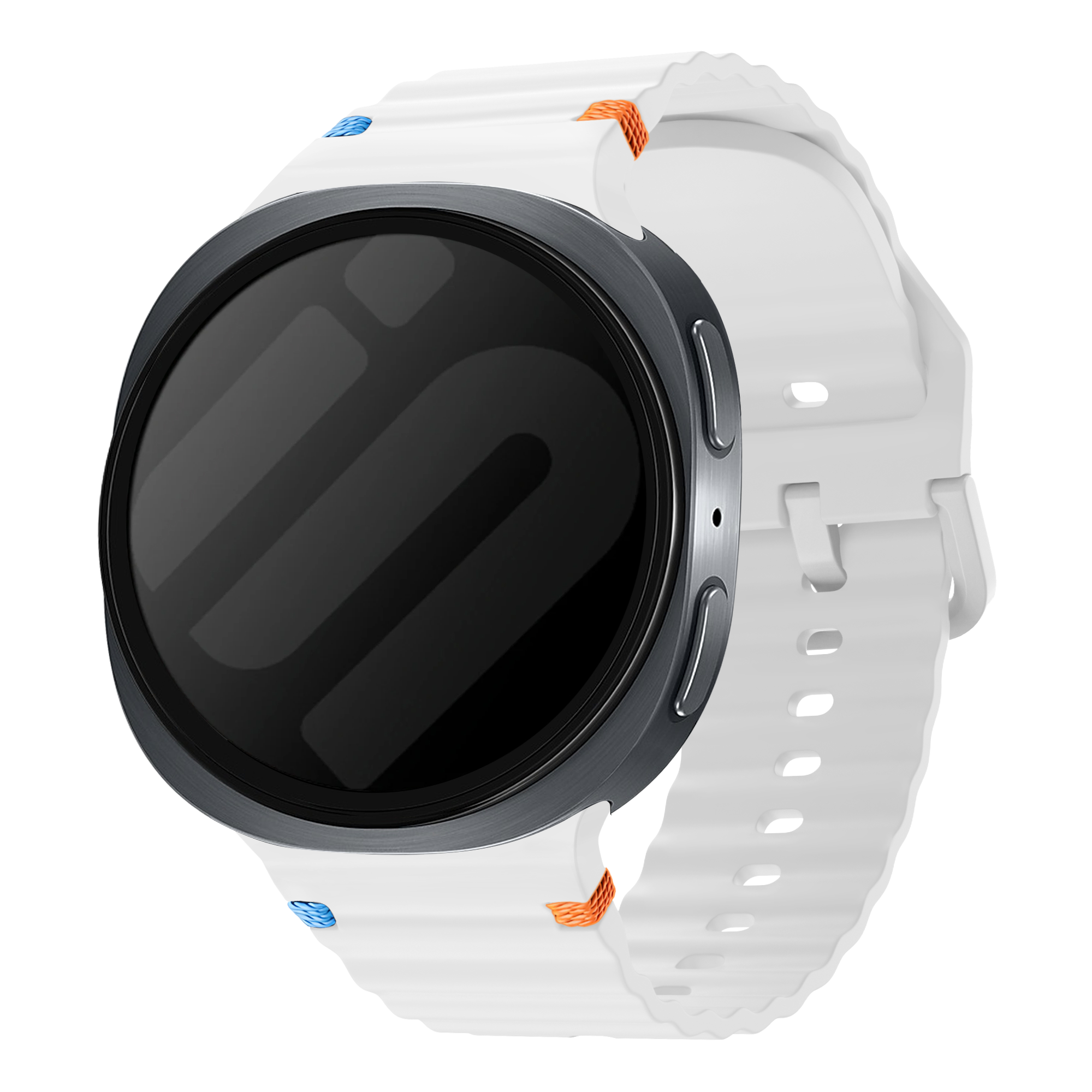Samsung Galaxy Watch 8 - 40mm Wave Silikonarmband (Weiß)
