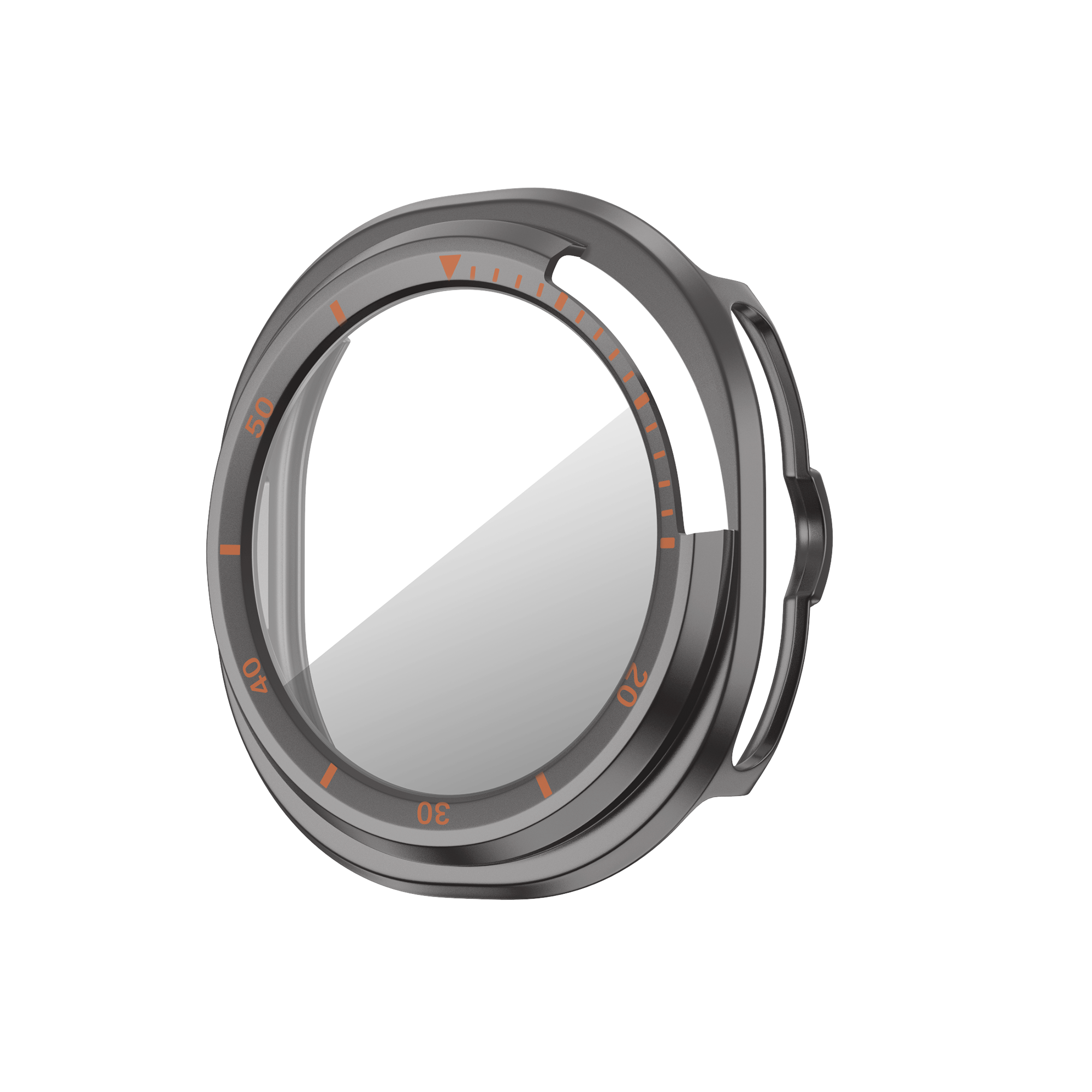 Bandz Funda Bezel con vidrio Samsung Galaxy Watch 8 Classic (gris titanio/naranja)