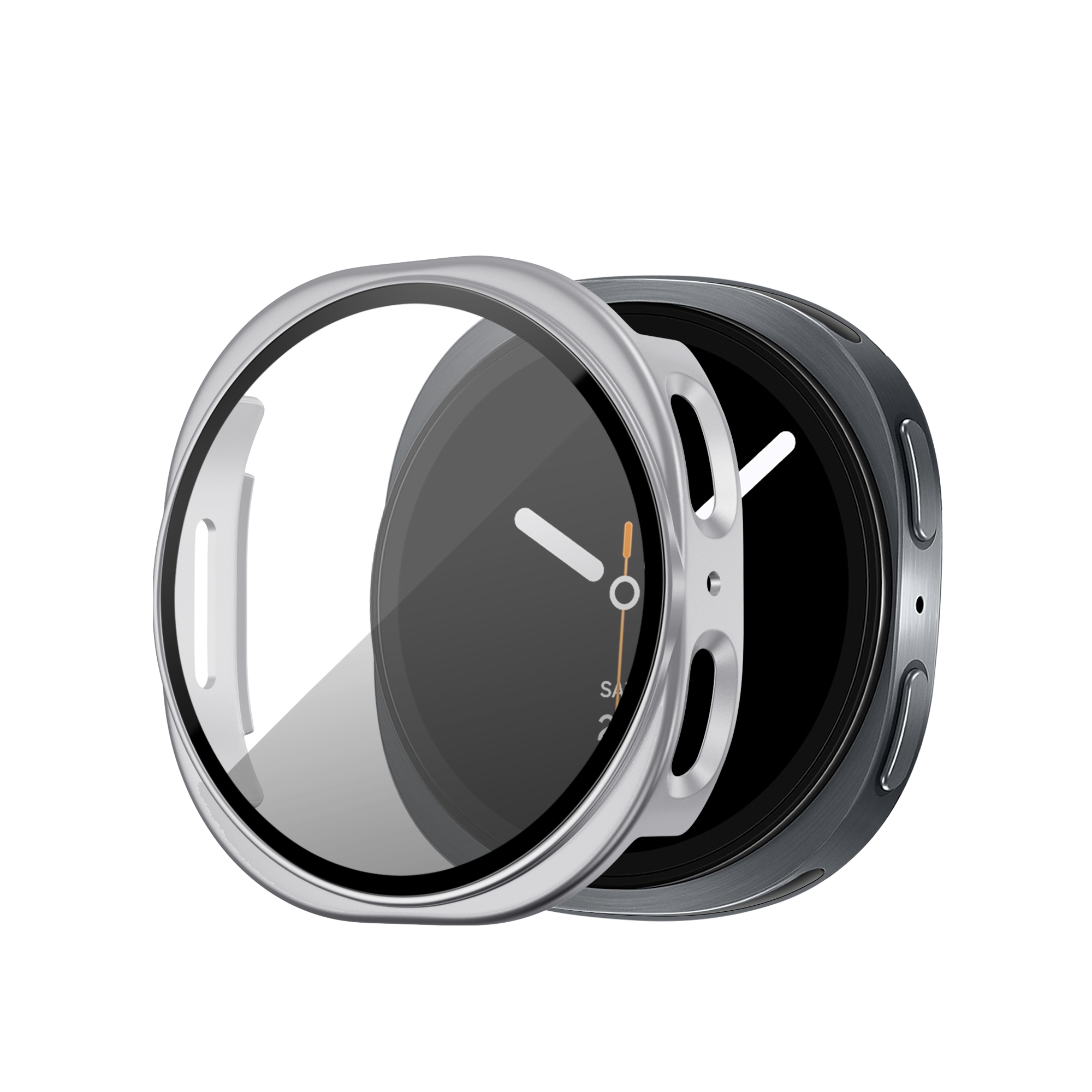 Bandz Funda PC con vidrio Samsung Galaxy Watch 8 - 44mm (plateado)