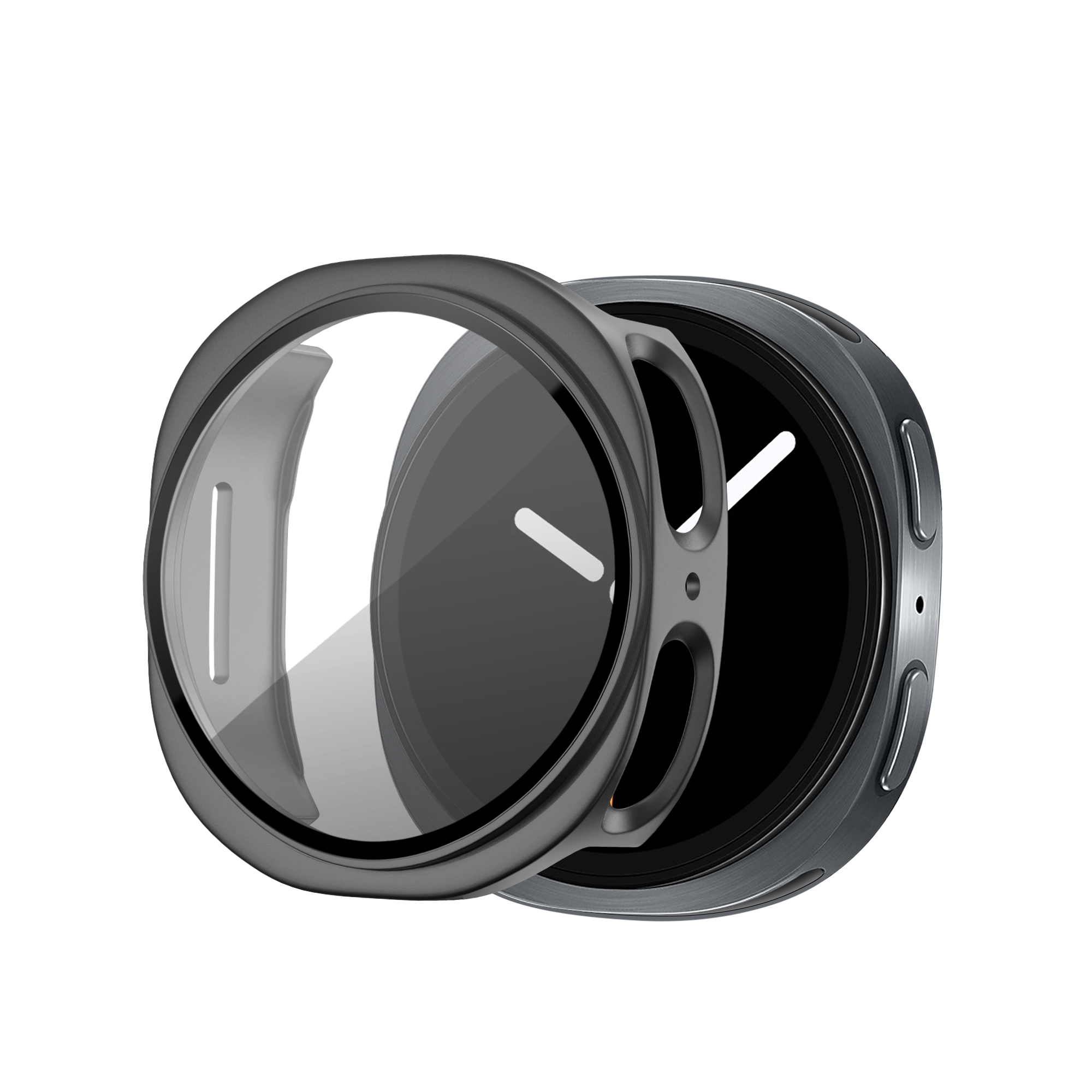 Bandz Funda PC con vidrio Samsung Galaxy Watch 8 - 44mm (gris titanio)