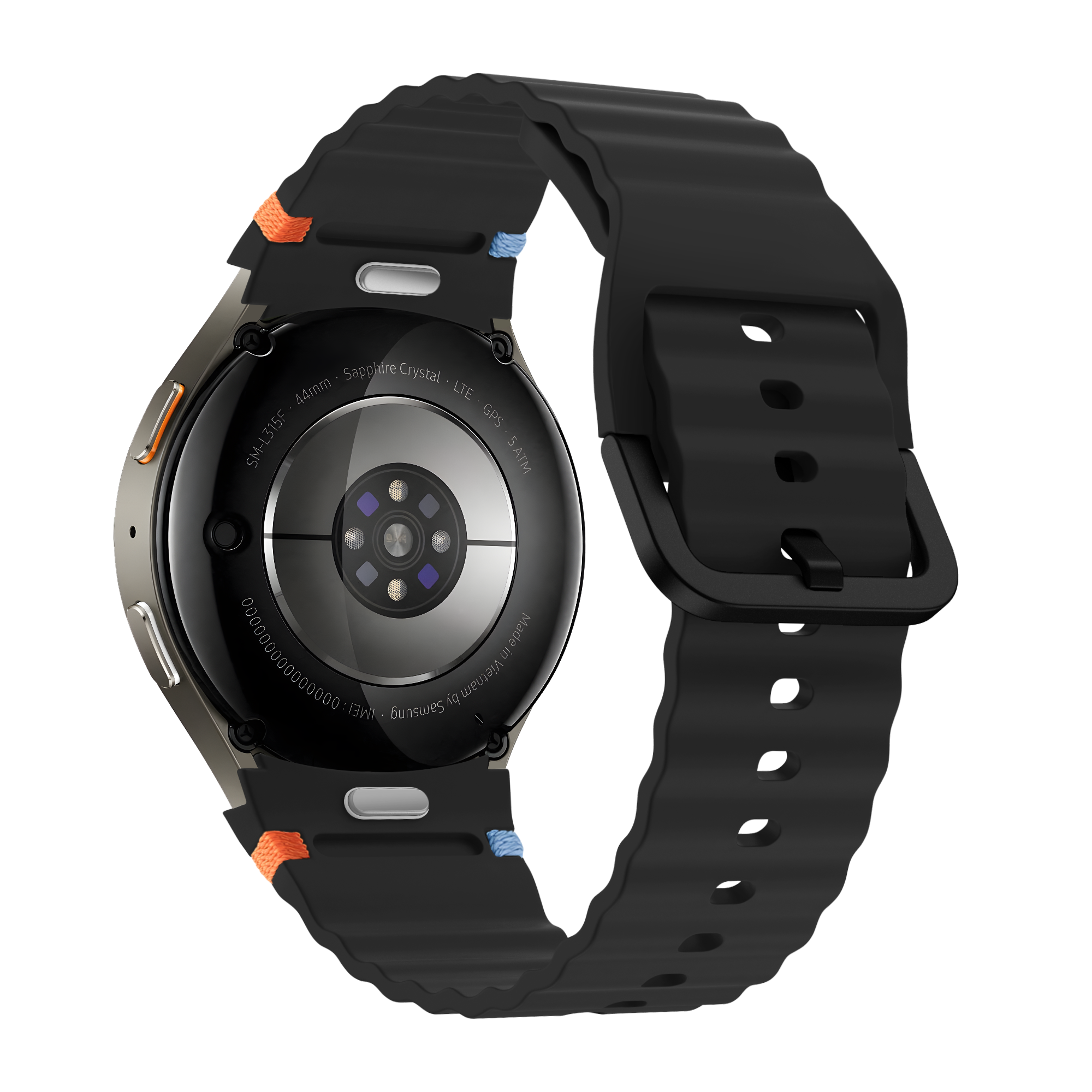 Bandz Samsung Galaxy Watch 6 - 44mm Wave-Armband 'Easy Fit' (Schwarz)