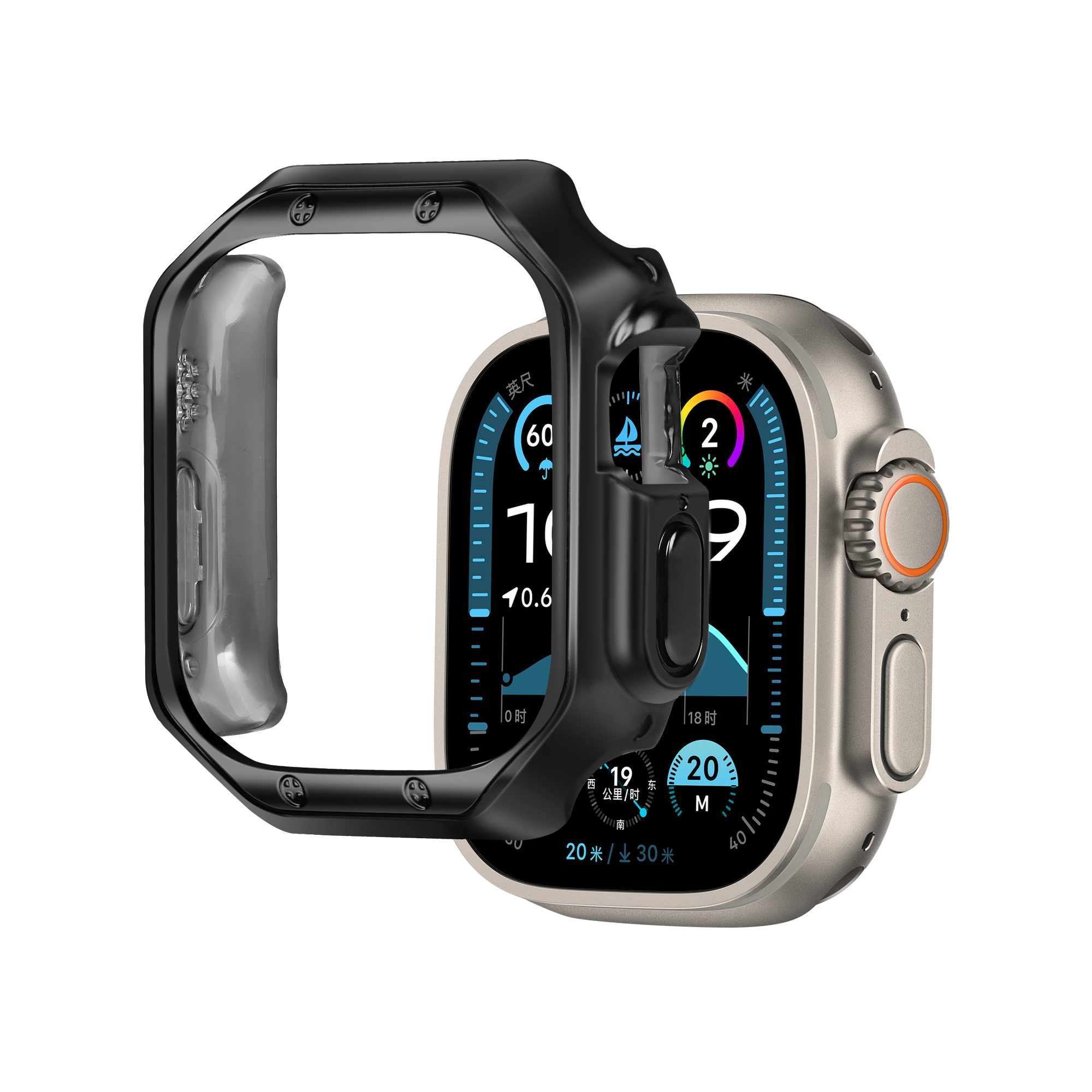Bandz Funda TPU galvanizado Apple Watch Ultra - 49mm (negro)