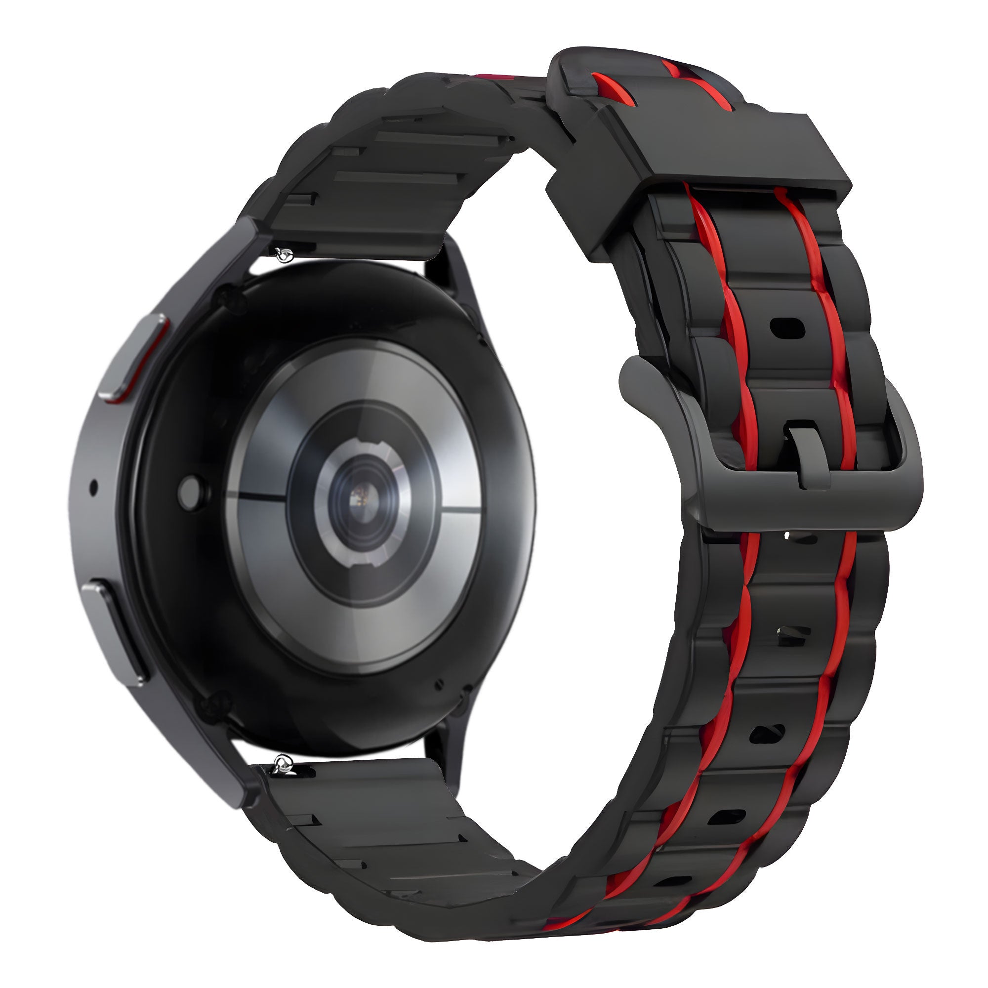 Bandz Amazfit Bip 6 Sport Strap Striped (Black/Red)