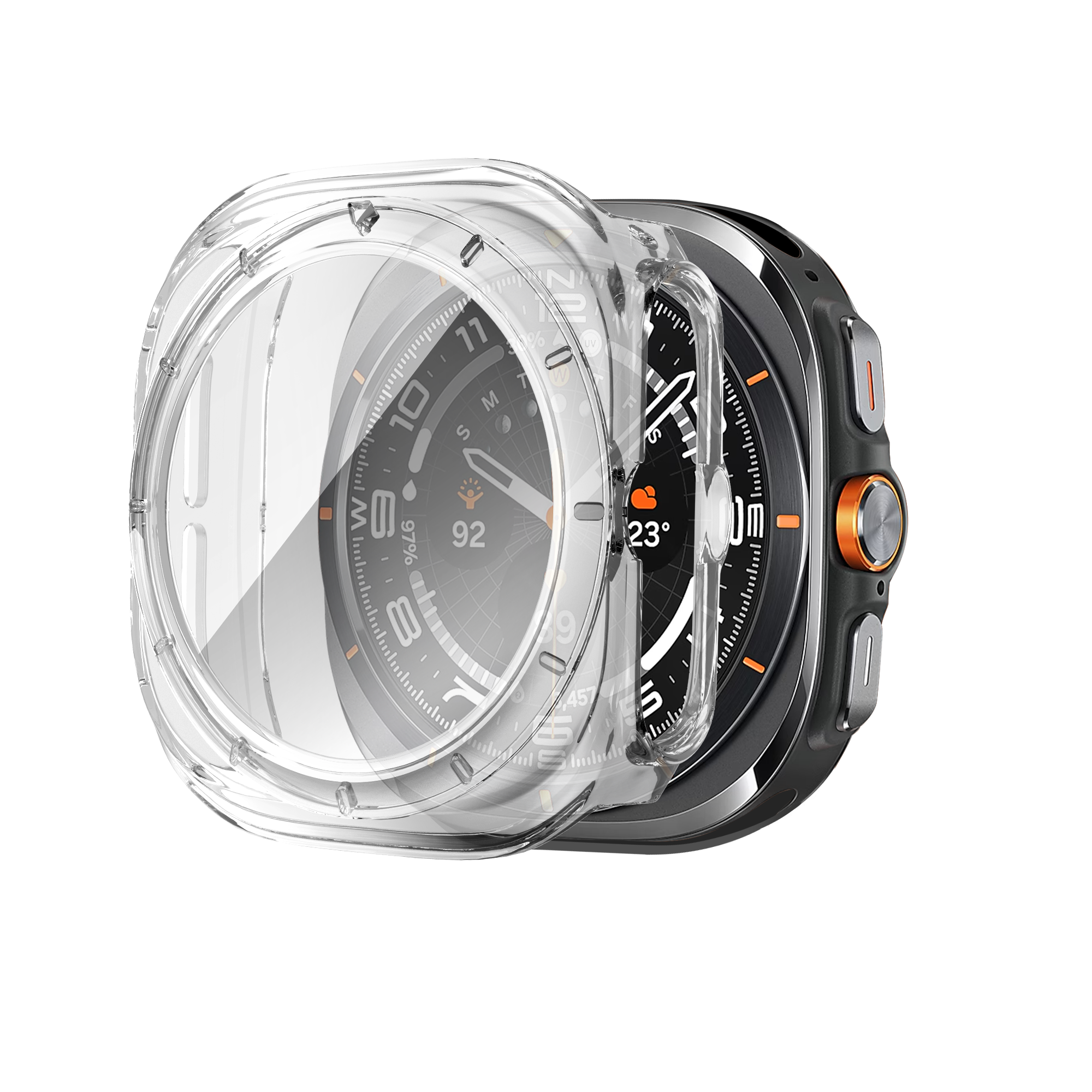 Bandz Samsung Galaxy Watch Ultra PC Case with Glass (Transparent)