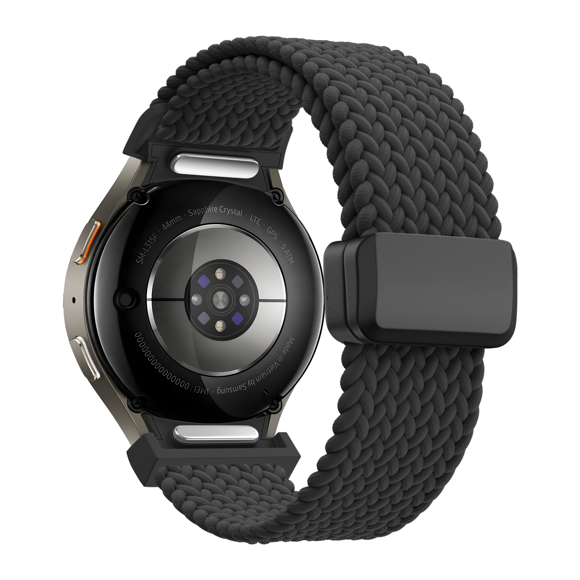 Bandz Samsung Galaxy Watch 6 Classic - 43mm Braided Strap 'Easy Fit' (Black)