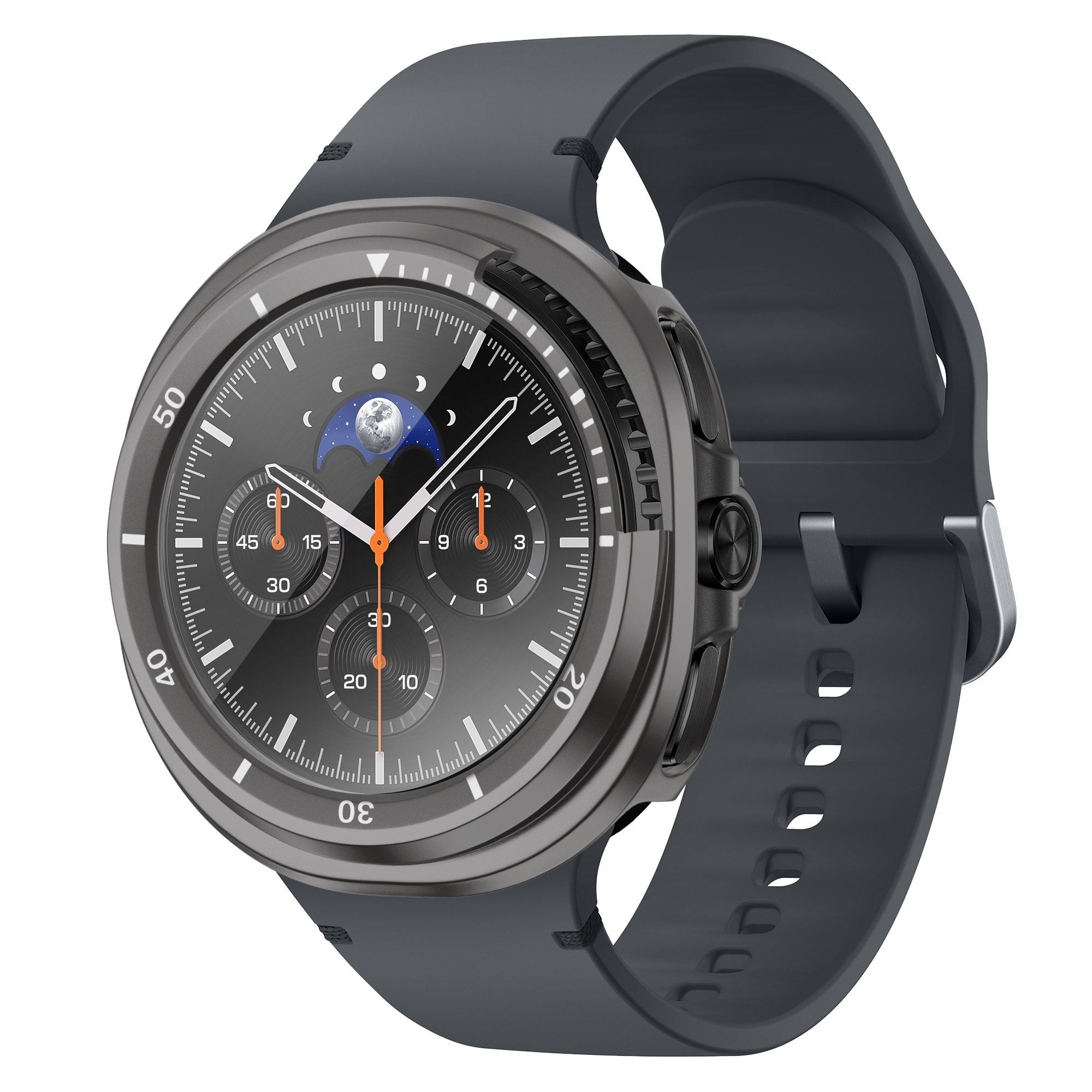 Bandz Funda Bezel con vidrio Samsung Galaxy Watch 8 Classic (gris titanio/blanco)