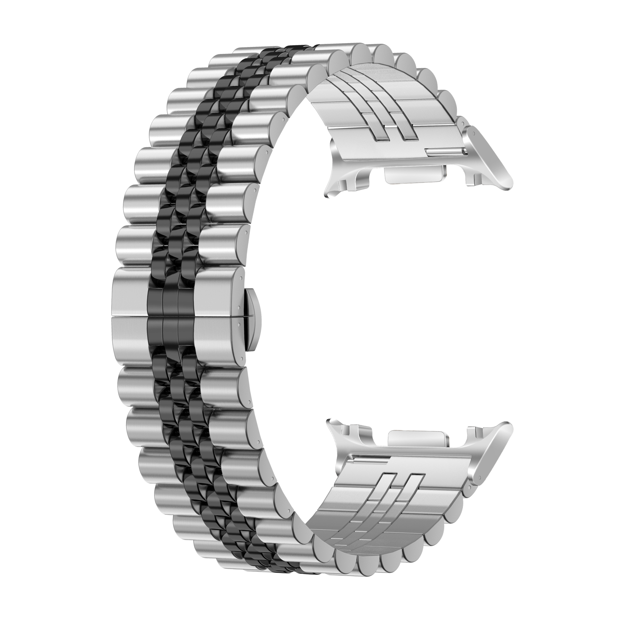 Samsung Galaxy Watch 8 - 44mm Jubilee Stahlarmband (Silber/Schwarz)