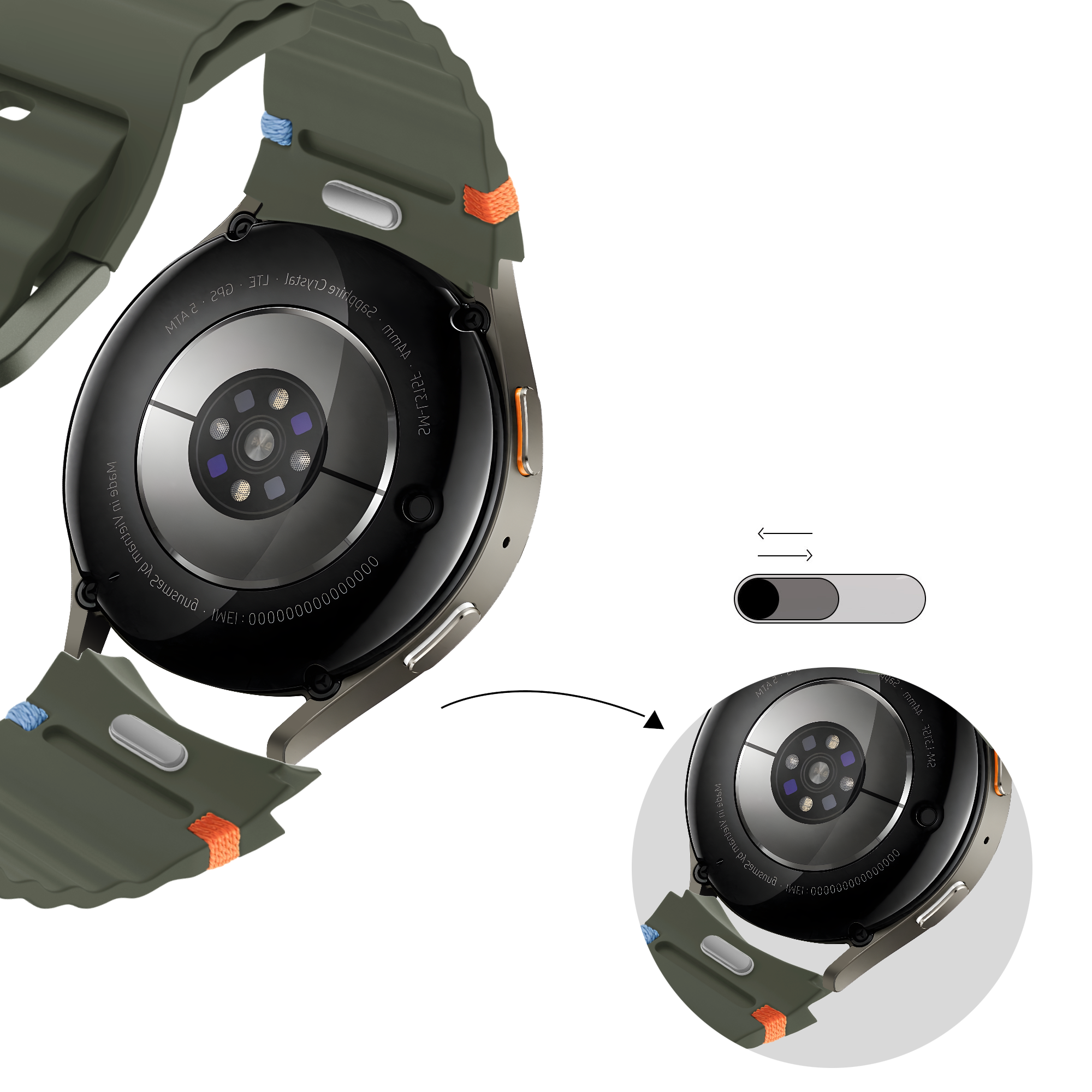 Bandz Samsung Galaxy Watch 4 Classic 46mm Wave-Armband 'Easy Fit' (Grün)