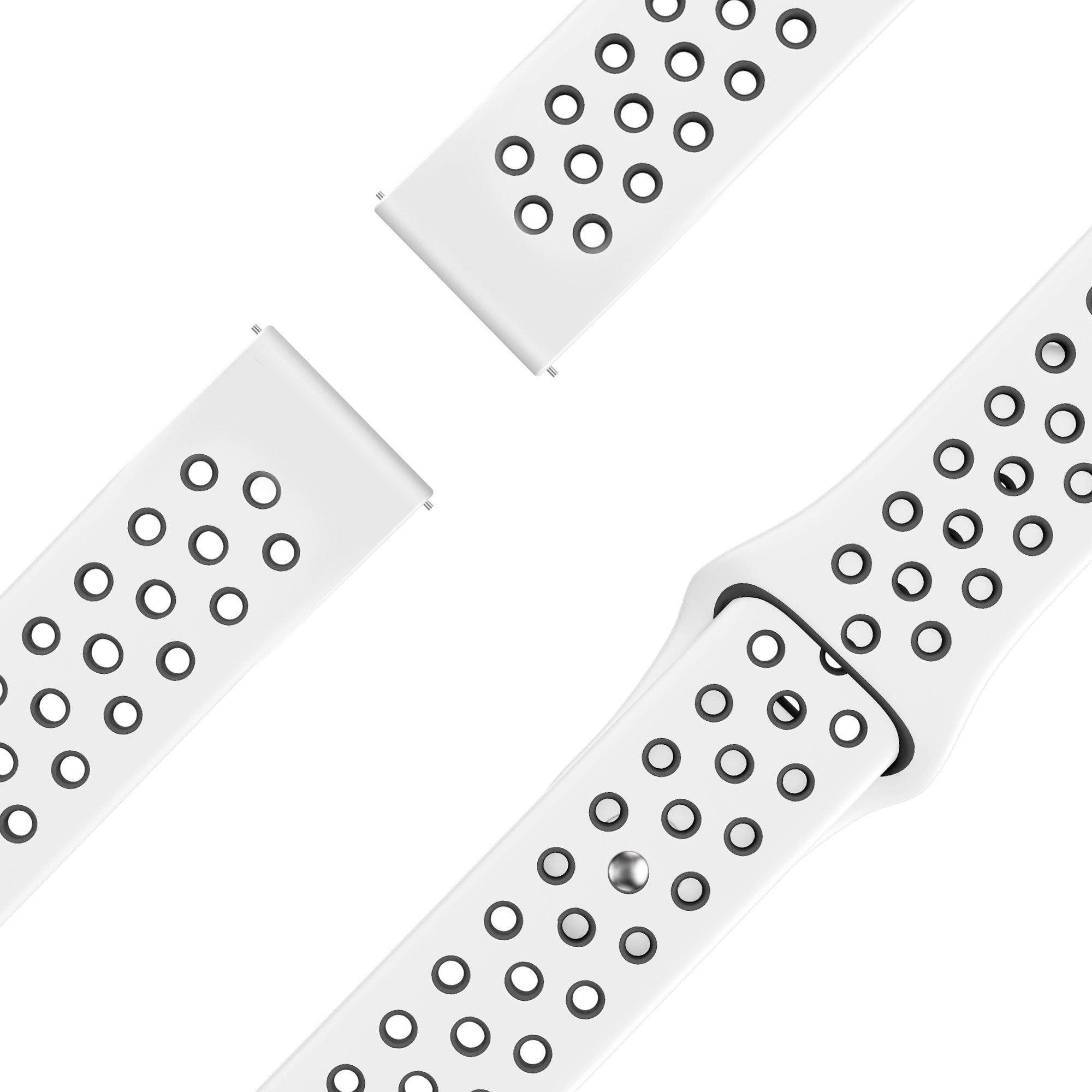 Bandz Amazfit Active 2 Sport Strap 'Deluxe' (White/Black)