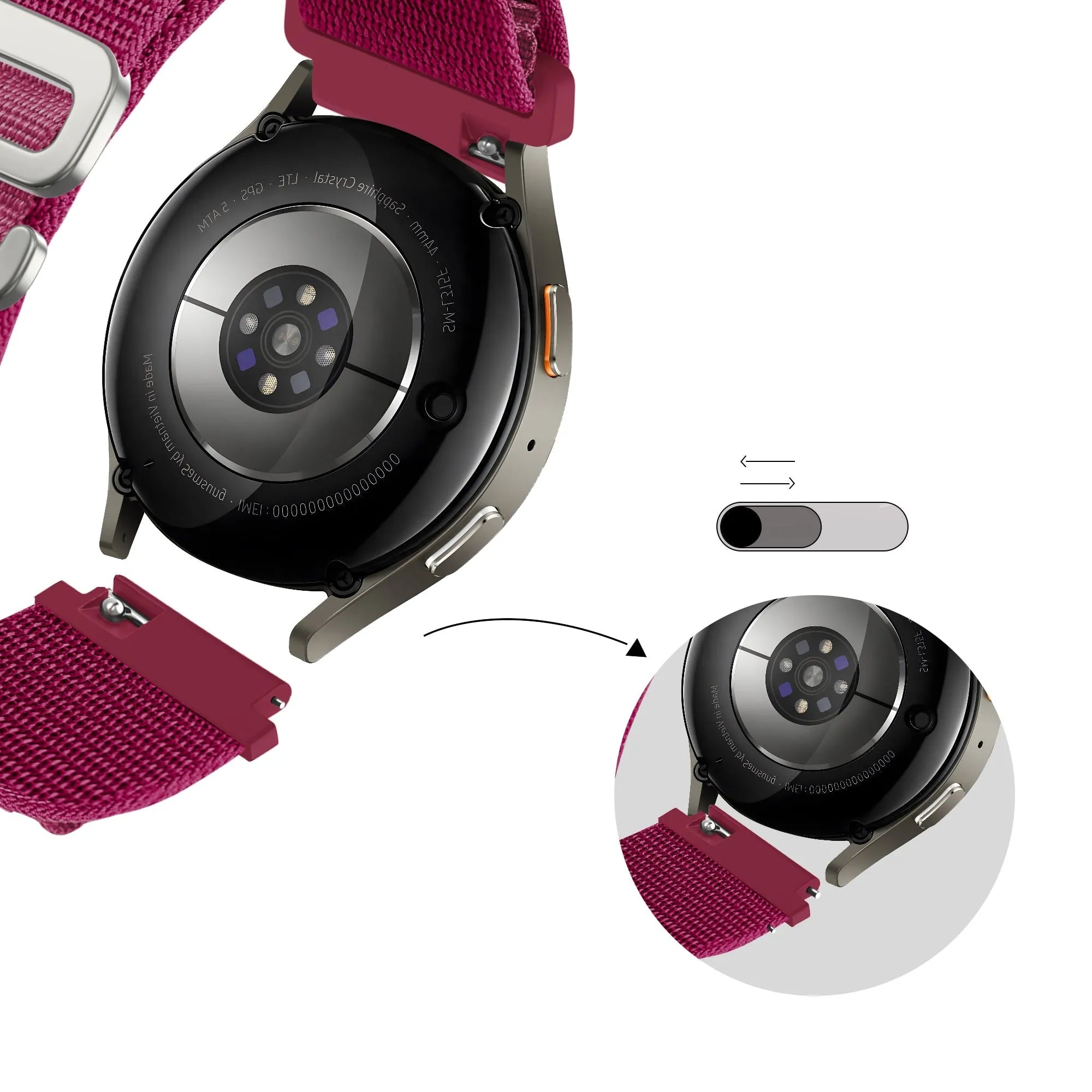 Bandz Gard Pro Health Smartwatch 3 - 41mm Alpine Strap (Rose-Red)
