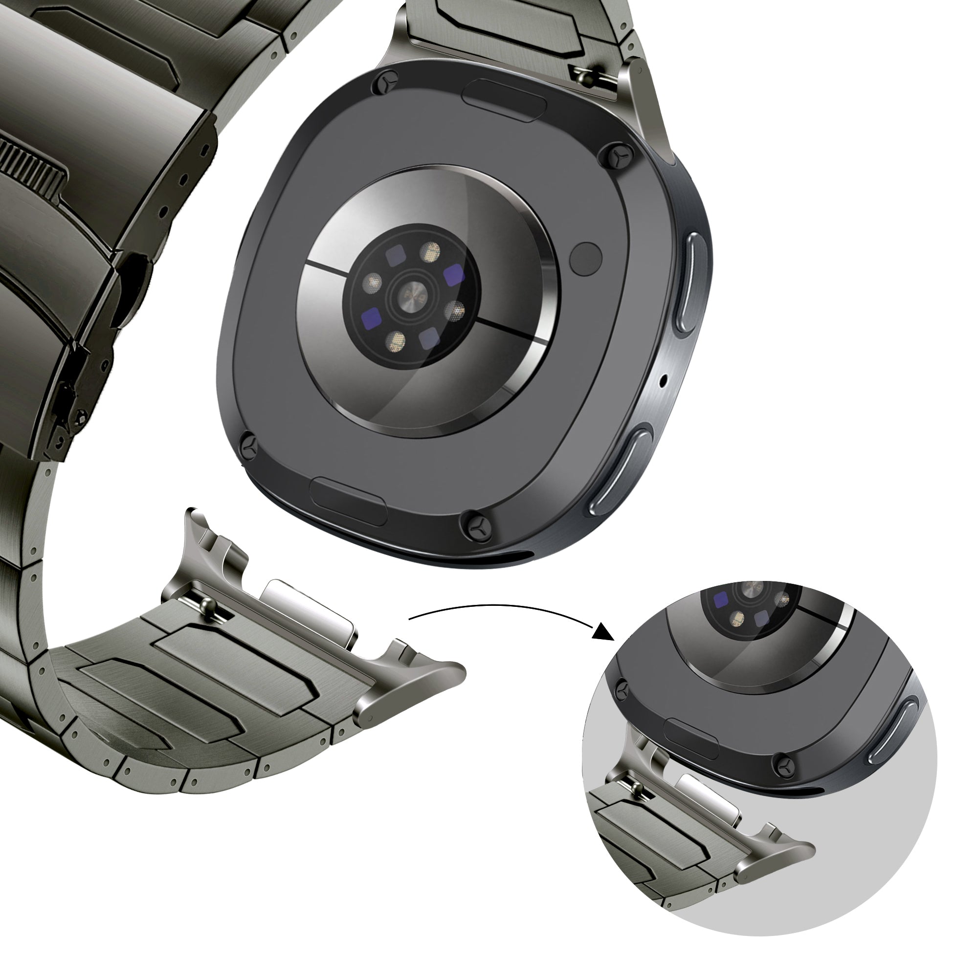 Bandz Samsung Galaxy Watch 8 - 44mm Titanium Strap 'Deluxe' (Graphite)