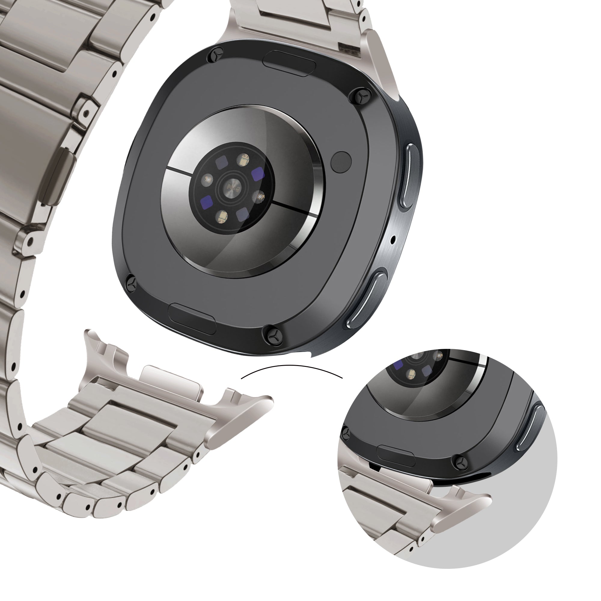 Bandz Samsung Galaxy Watch 8 - 44mm Stahlarmband 'Classic' (Titan)