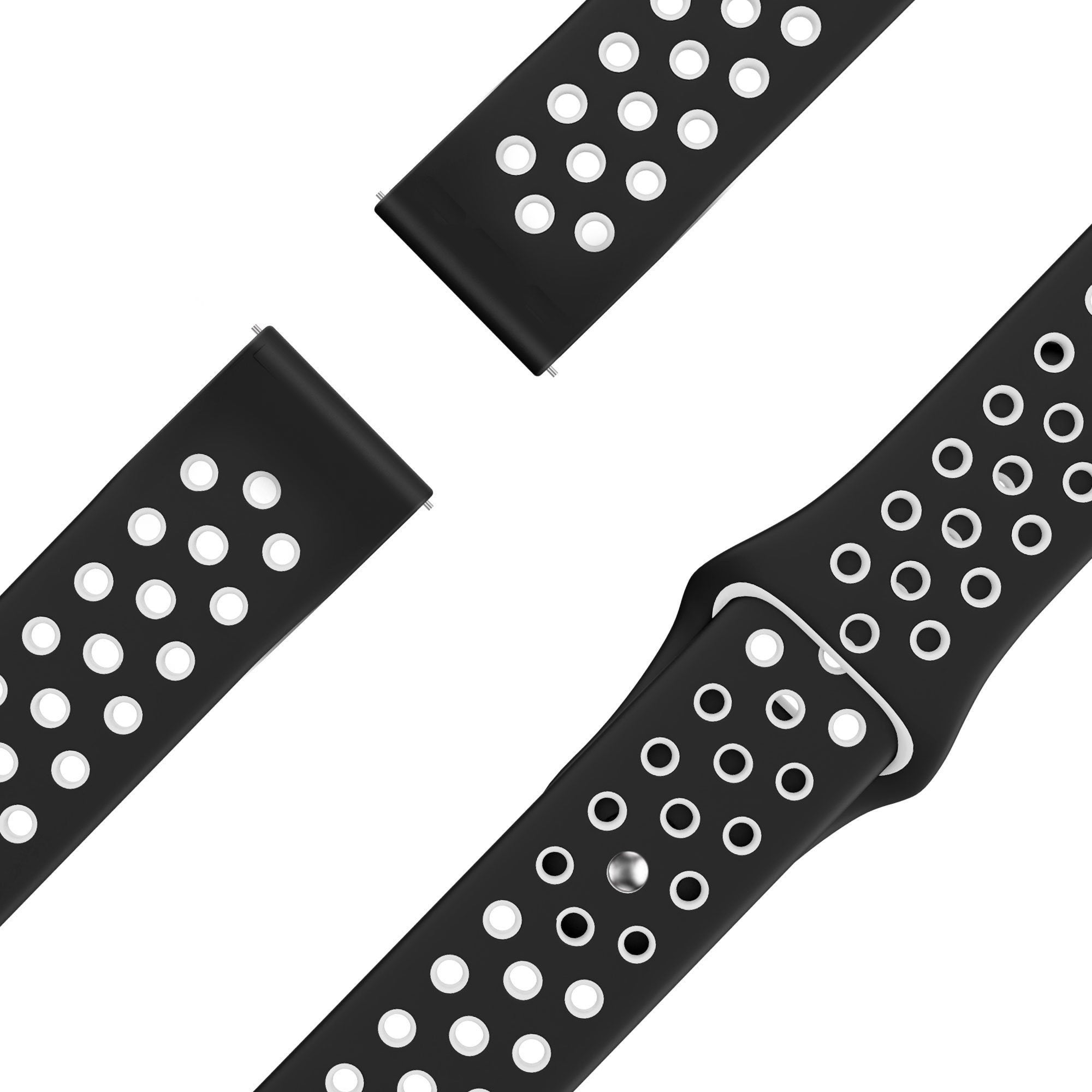 Bandz Coros Apex 42mm Sport Strap 'Deluxe' (Black/White)