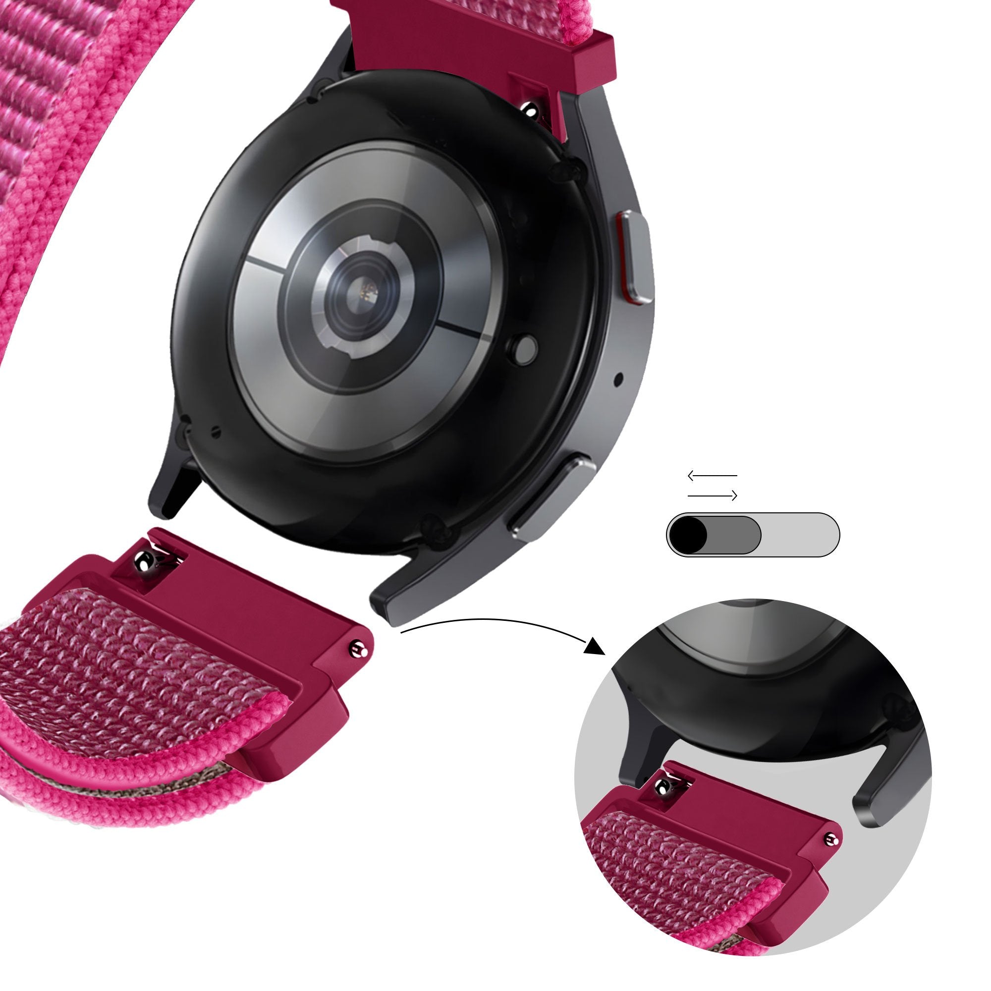 Bandz Garmin Forerunner 245 Nylon Loop Strap (Dragonfruit)