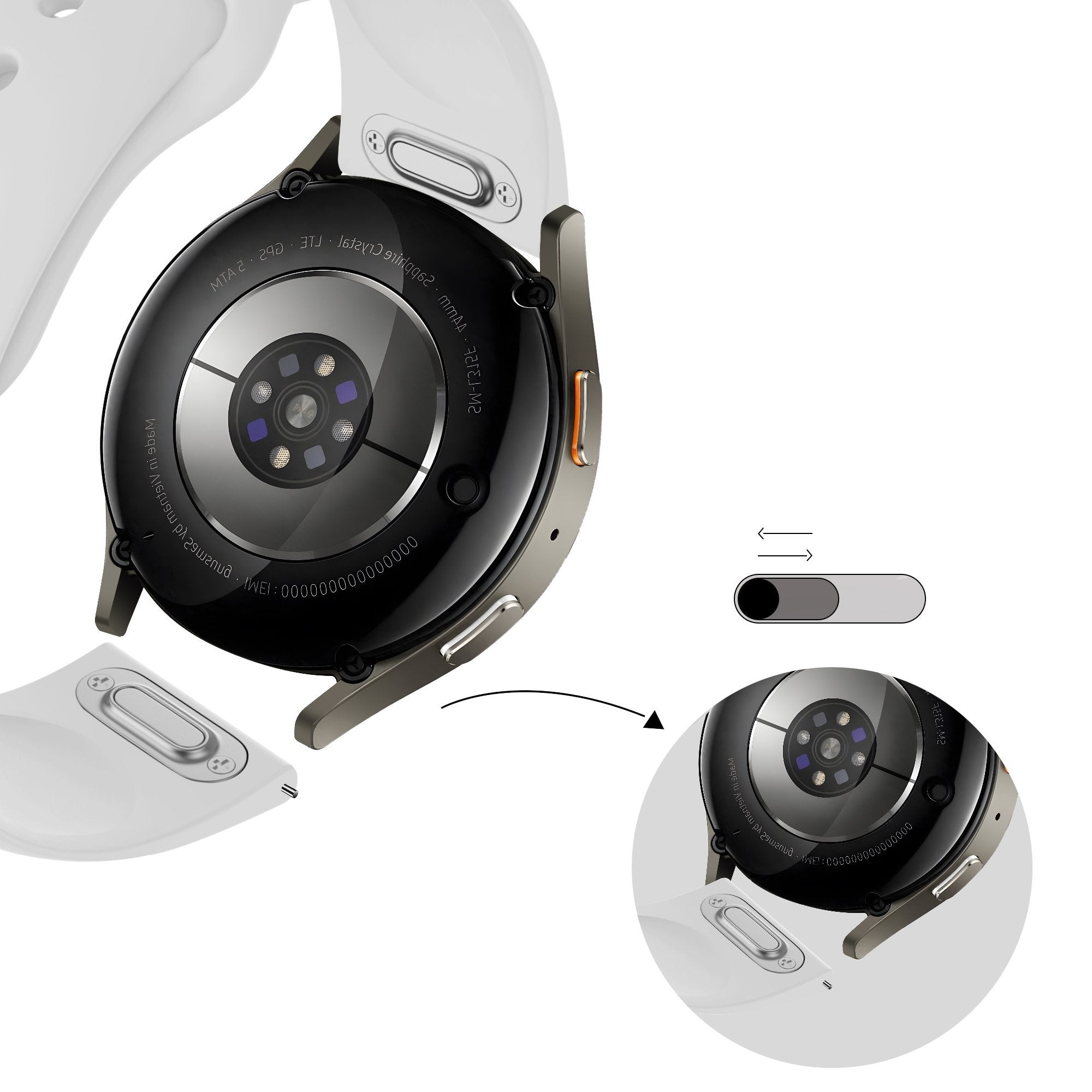 Bandz Xiaomi Amazfit Bip Sport Armband 'Easy Fit' (Weiß)