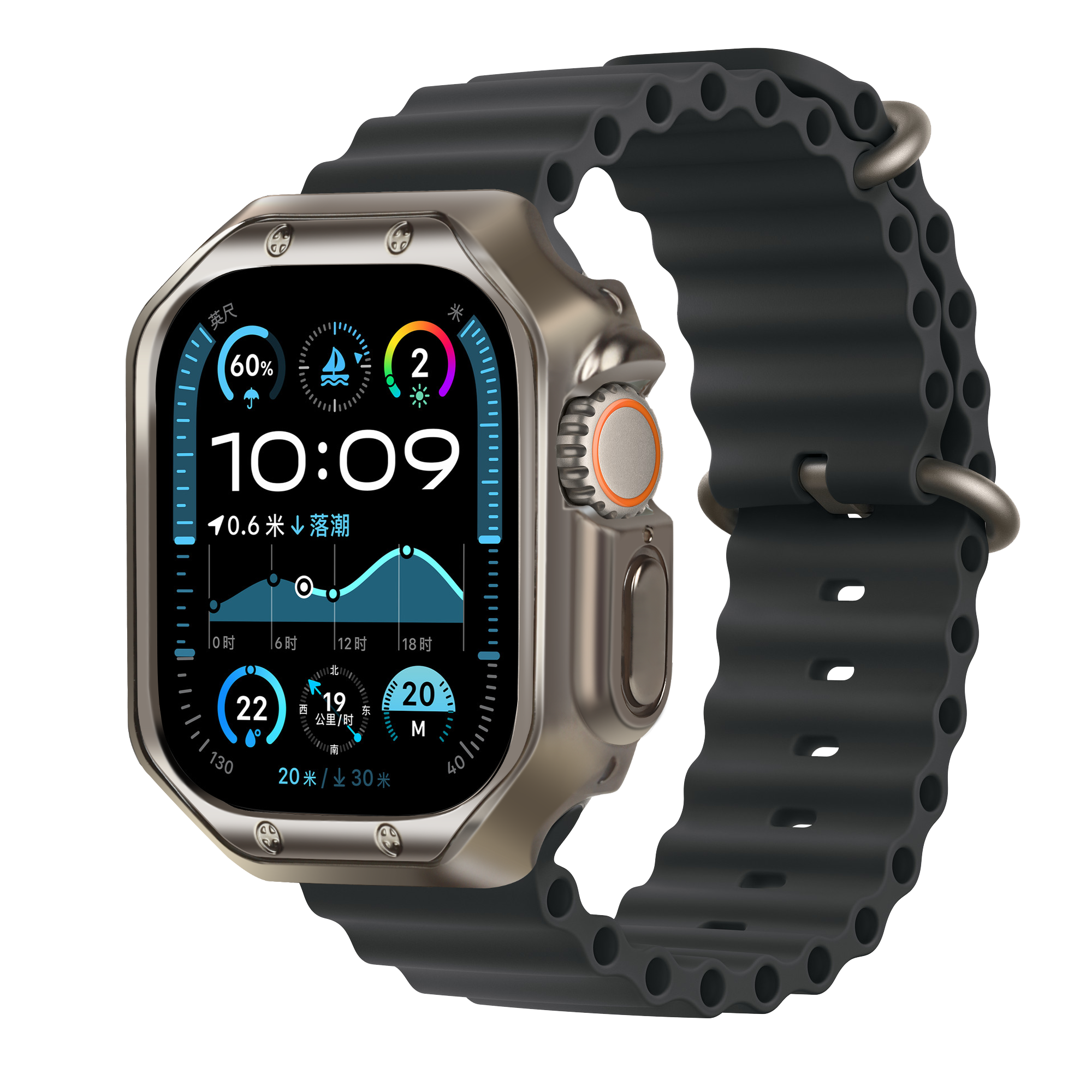 Bandz Funda TPU galvanizado Apple Watch Ultra - 49mm (titanio)