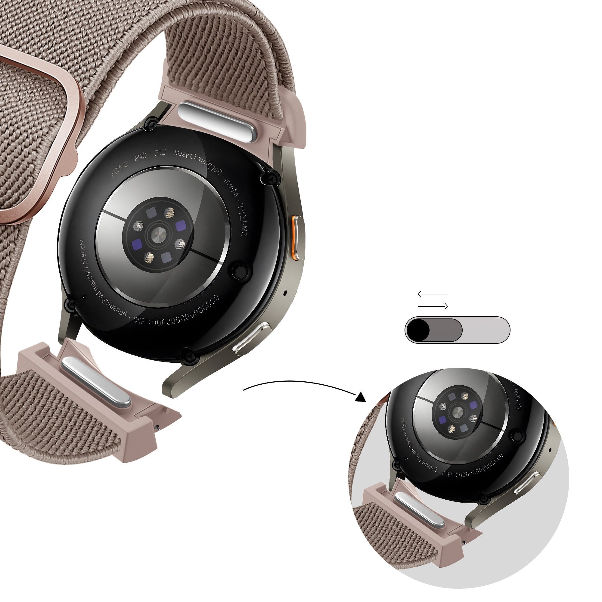 Bandz Samsung Galaxy Watch 6 Classic - 47mm Elastic Strap 'Easy Fit' (Milk Tea)