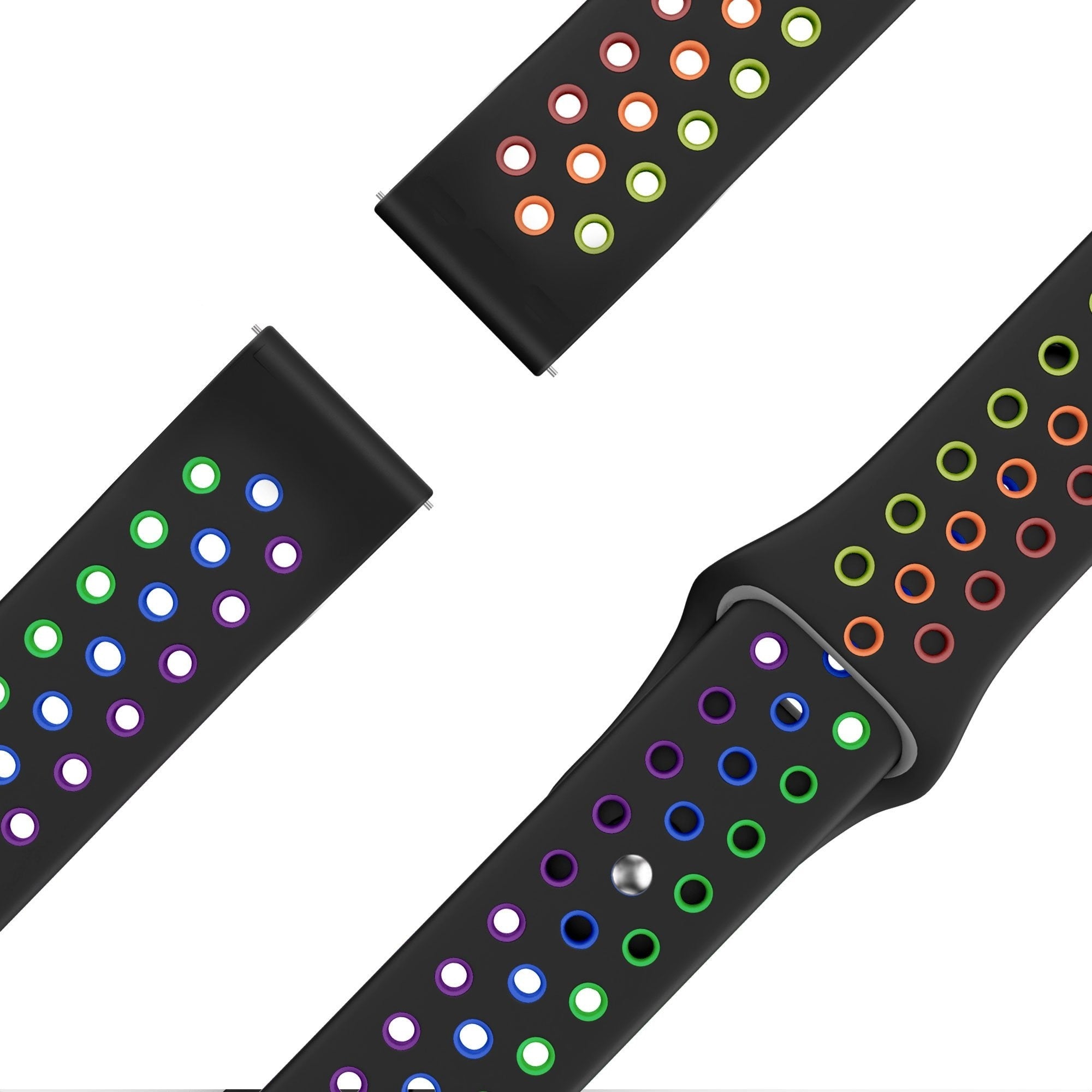 Bandz Correa depotiva 'Deluxe' Coros Apex 42mm (negro/arcoiris)