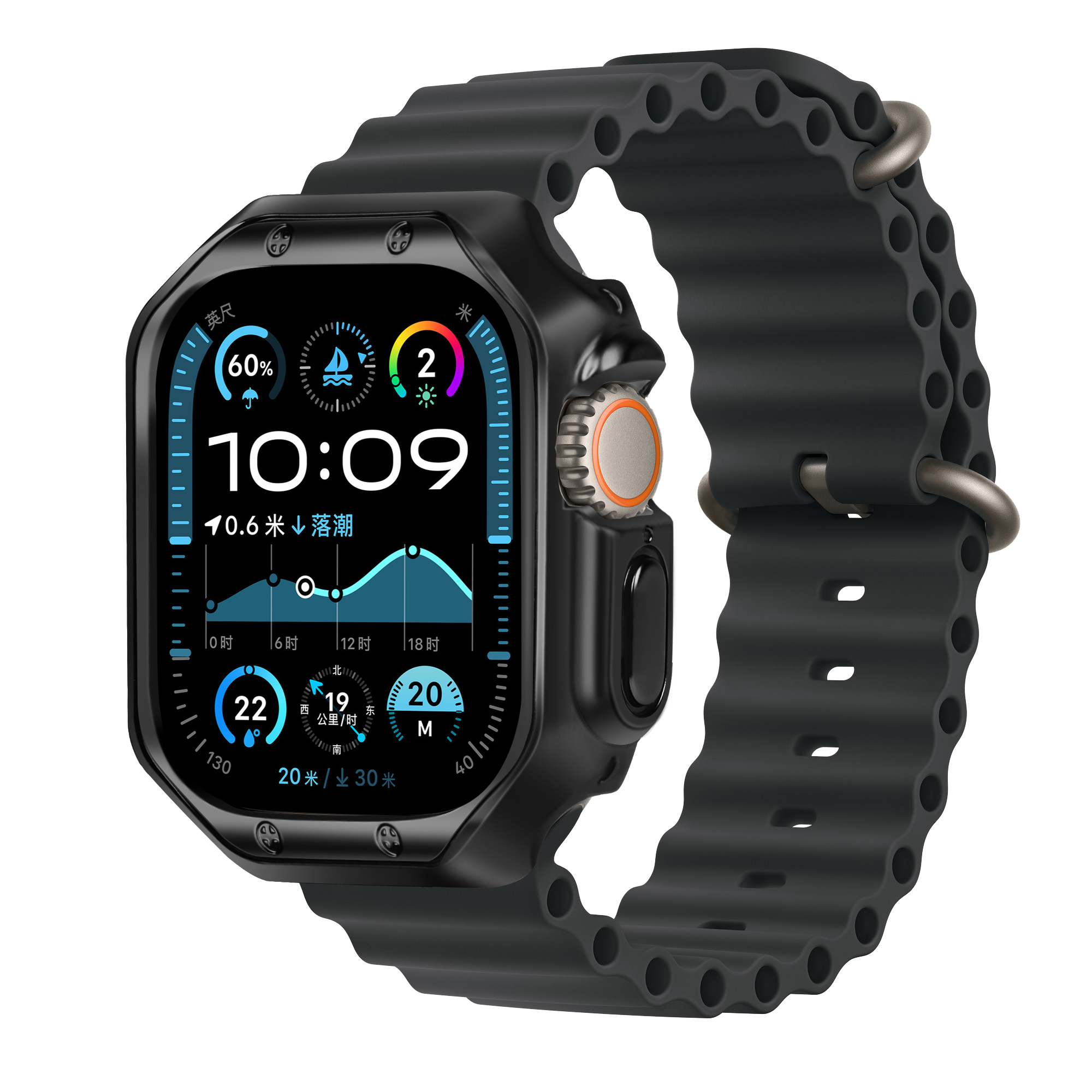Bandz Apple Watch Ultra - 49mm Galvanized TPU Case (Black)