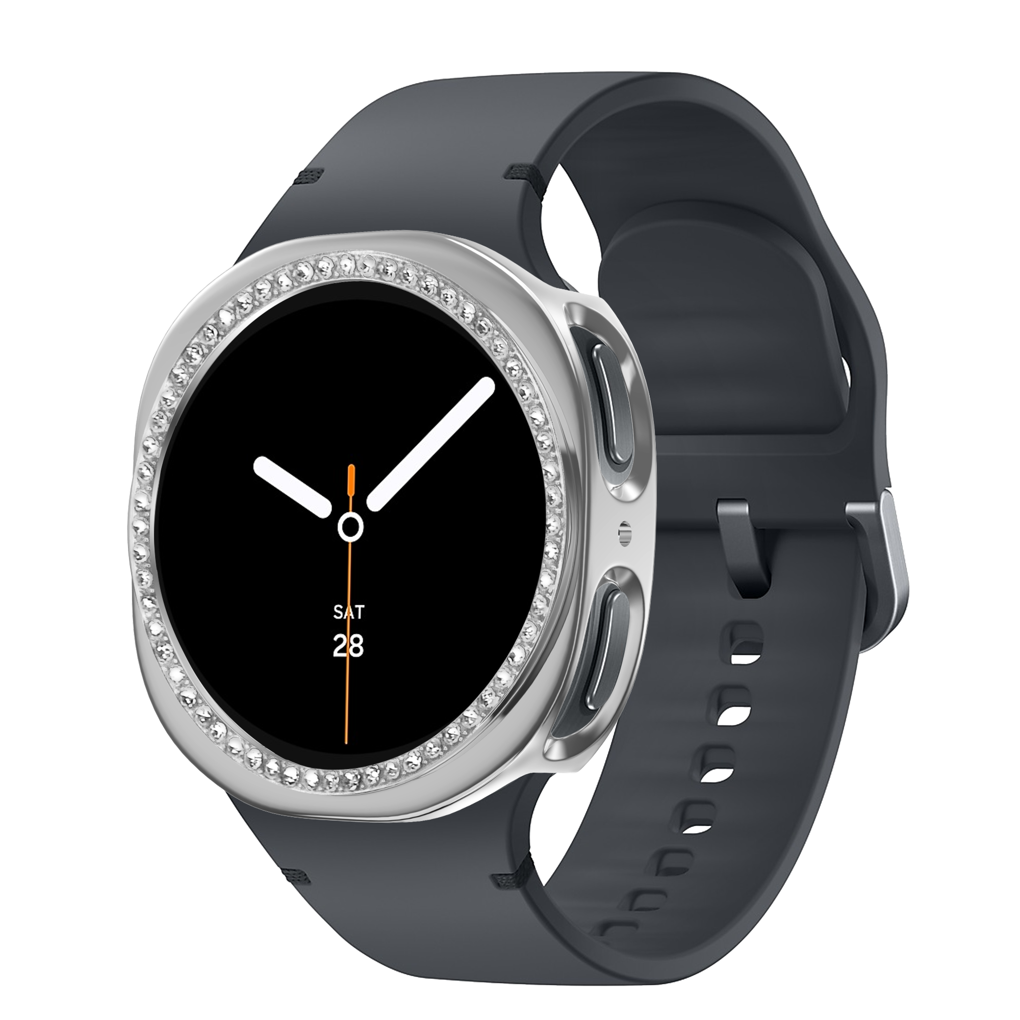 Bandz Funda PC Diamante Samsung Galaxy Watch 8 - 40mm (plateado)