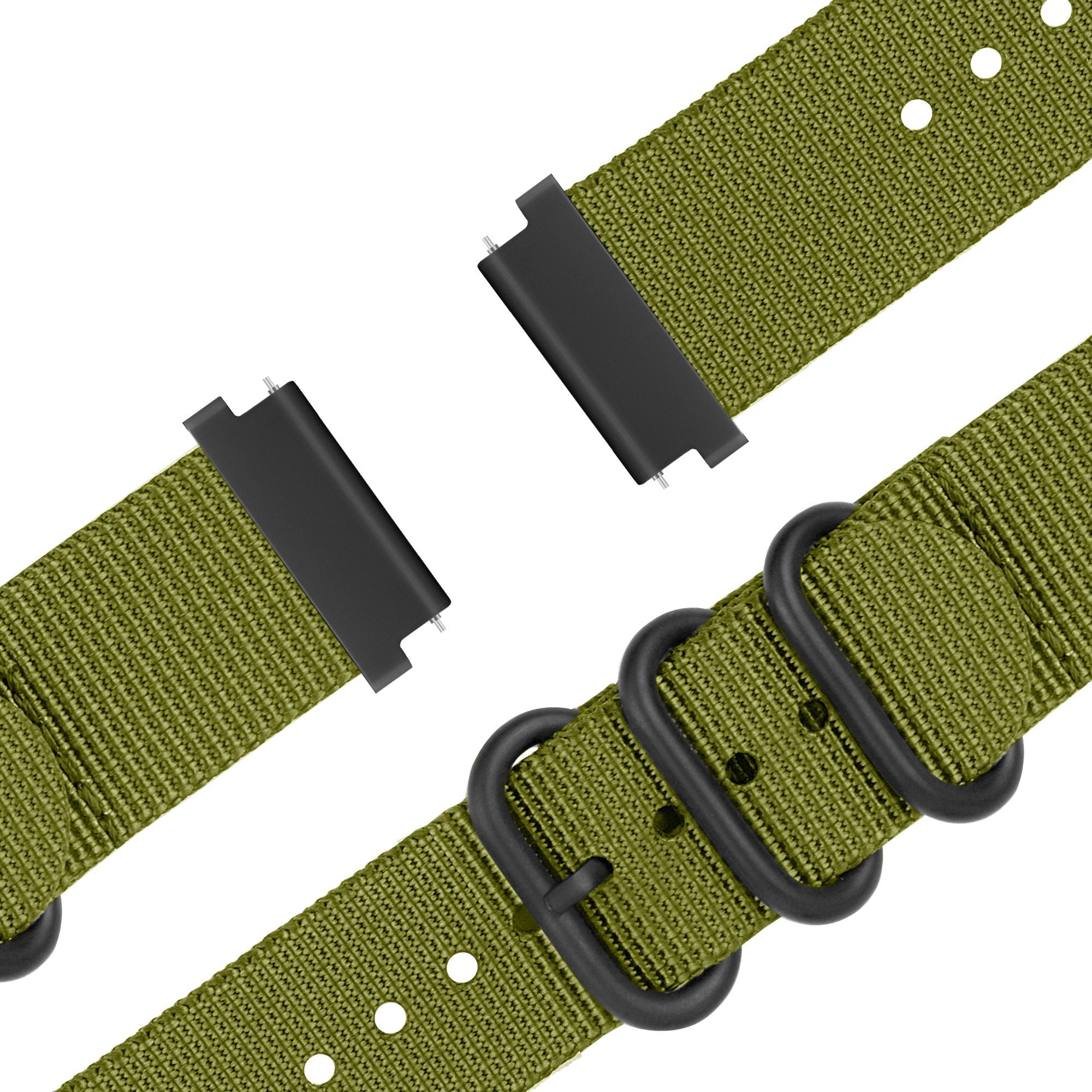 Bandz Garmin Forerunner 245 Buckled Nylon Strap (Green)
