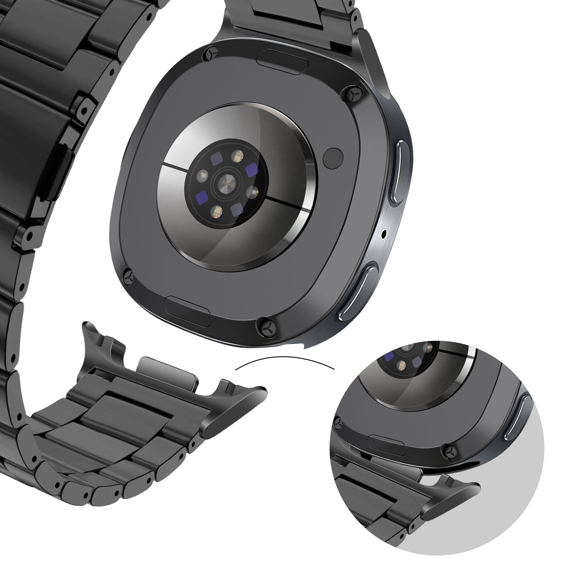 Bandz Samsung Galaxy Watch 8 - 40mm Stahlarmband 'Classic' (Schwarz)