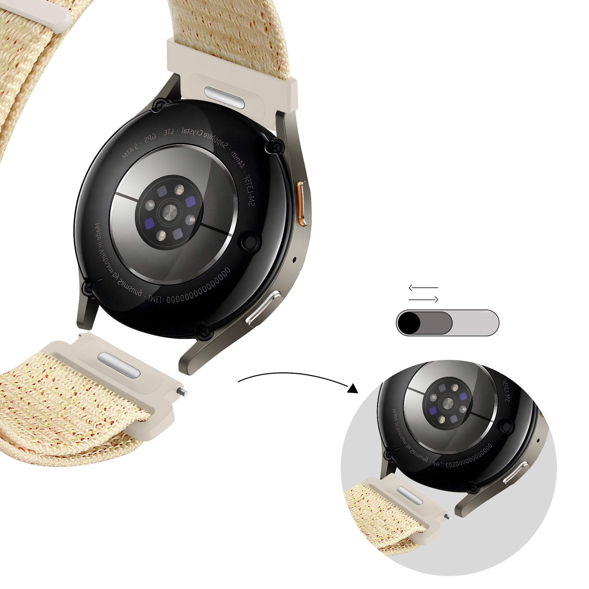 Bandz Huawei Watch GT 2 42mm Nylonarmband 'Easy Fit' (Blossom)