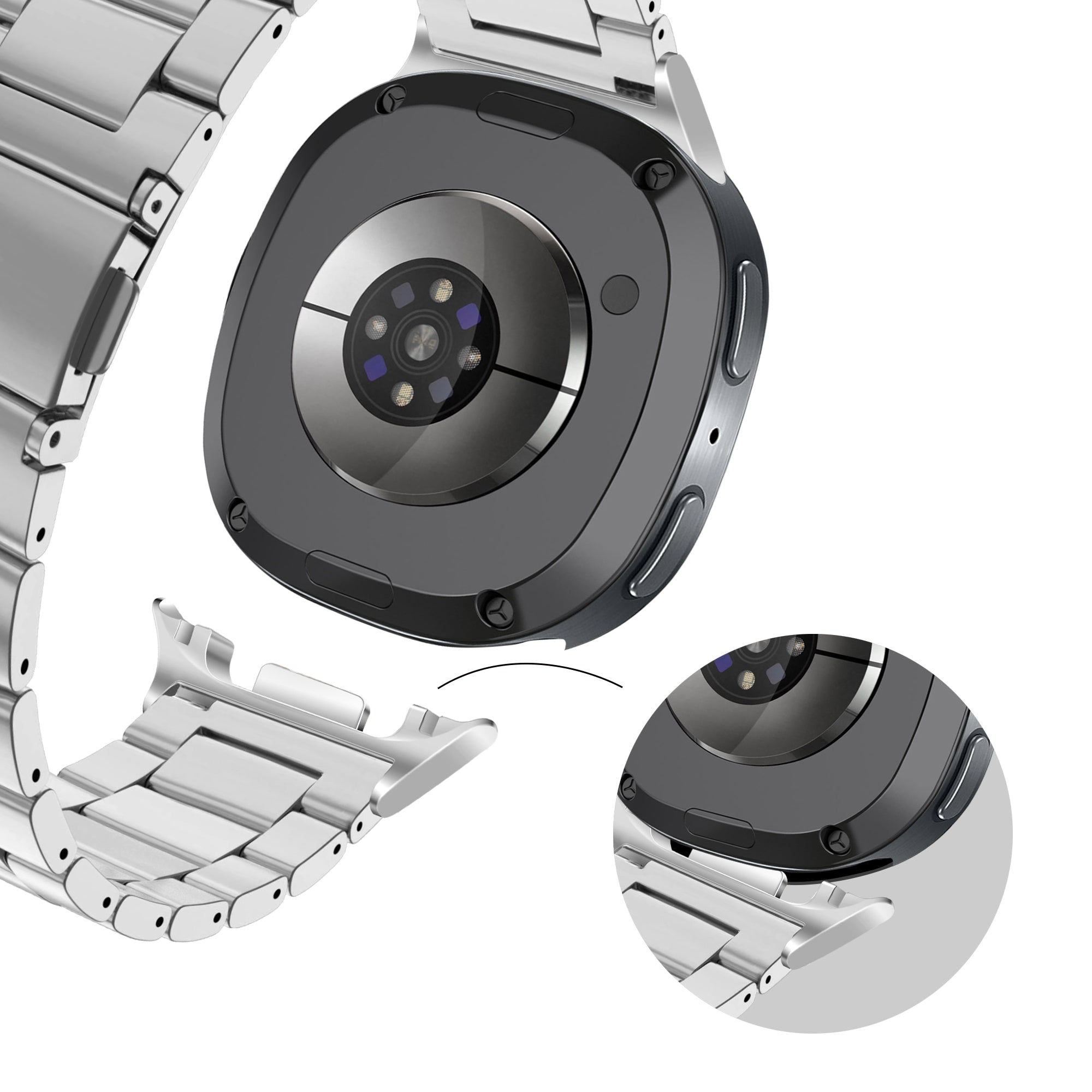 Bandz Samsung Galaxy Watch 8 - 44mm Stahlarmband 'Classic' (Silber)