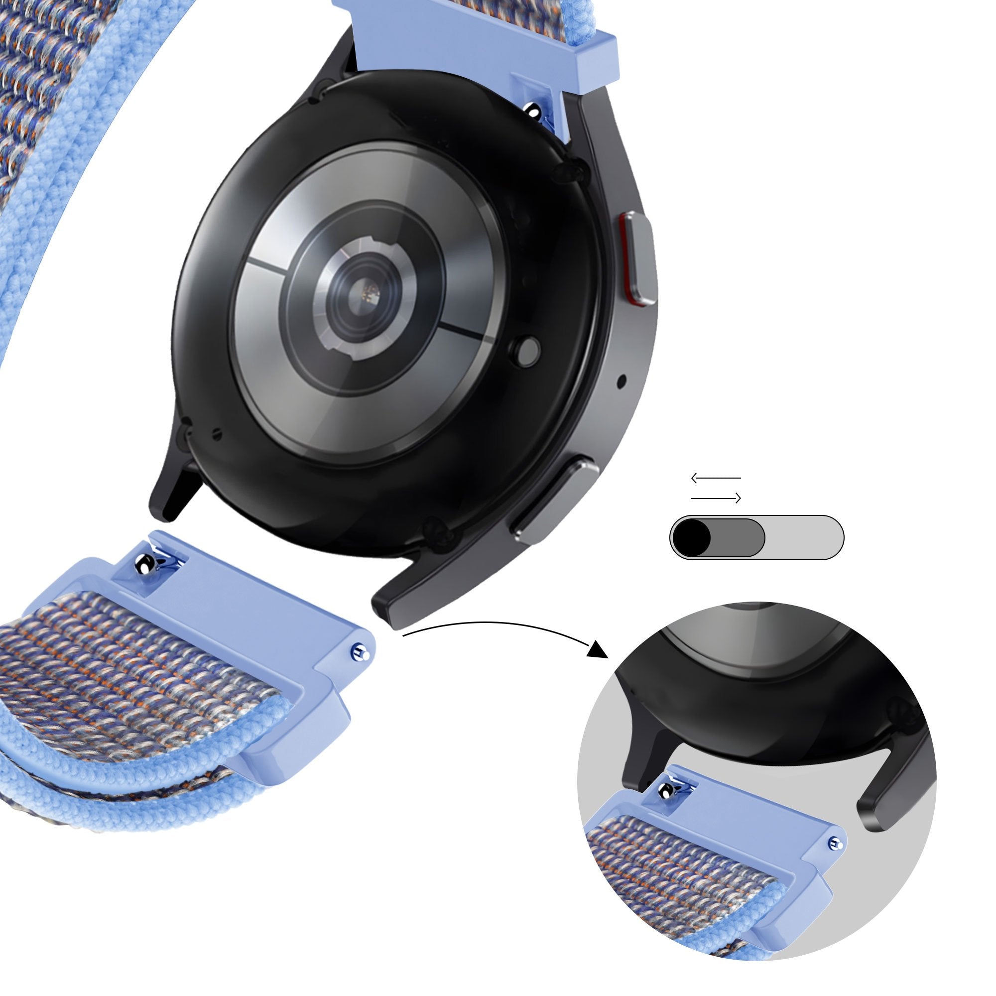 Bandz Garmin Venu SQ Nylon Loop Armband (Azurblau)