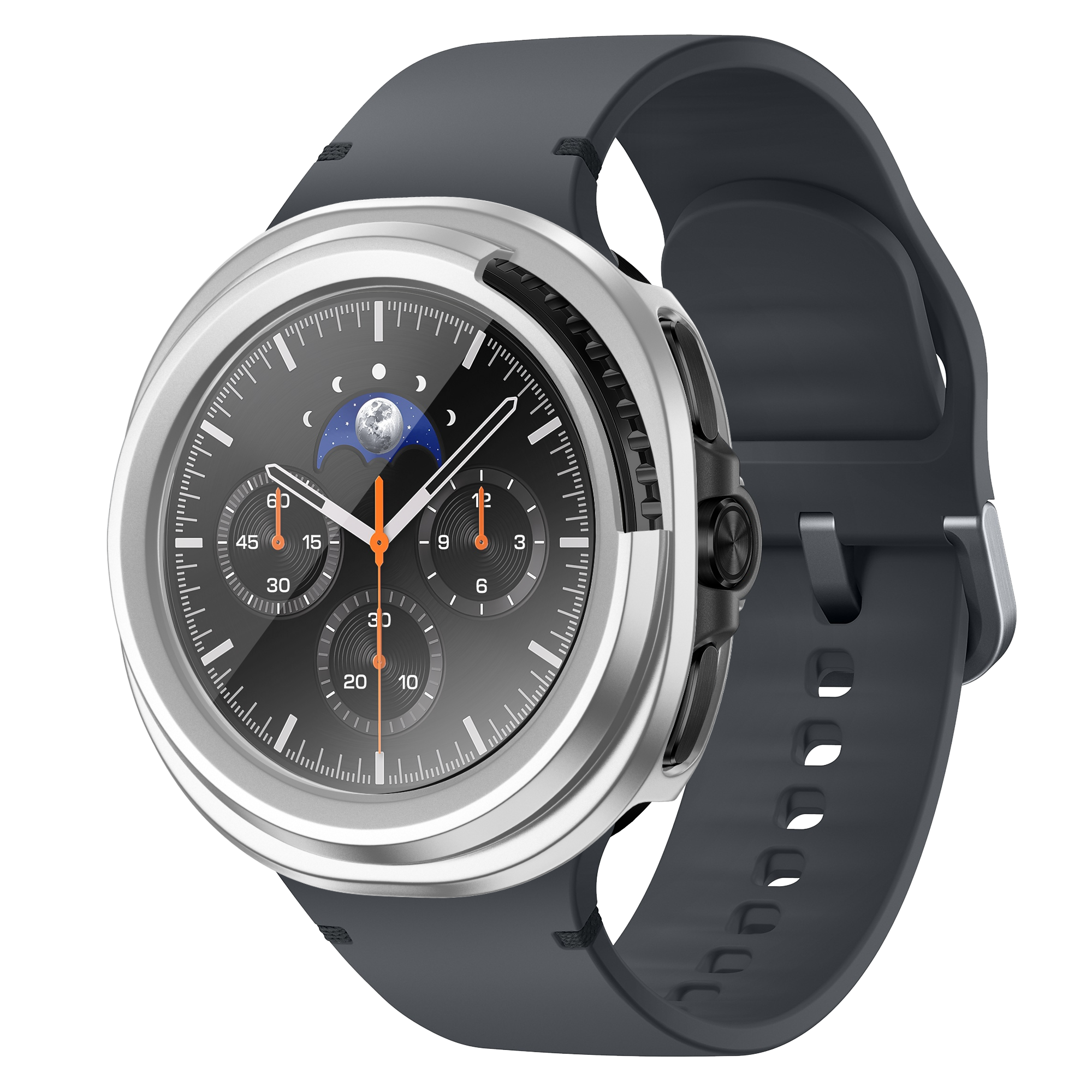 Bandz Funda PC con vidrio Samsung Galaxy Watch 8 Classic (plateado)