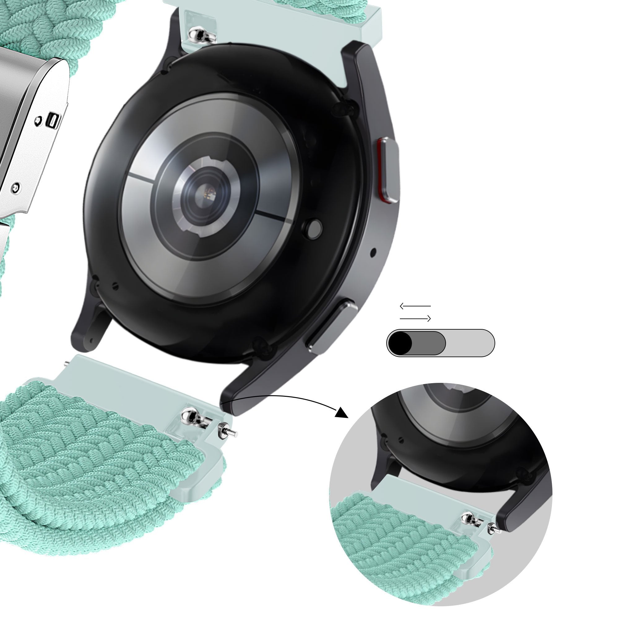 Bandz Garmin Forerunner 55 Woven Nylon Strap (Turquoise)