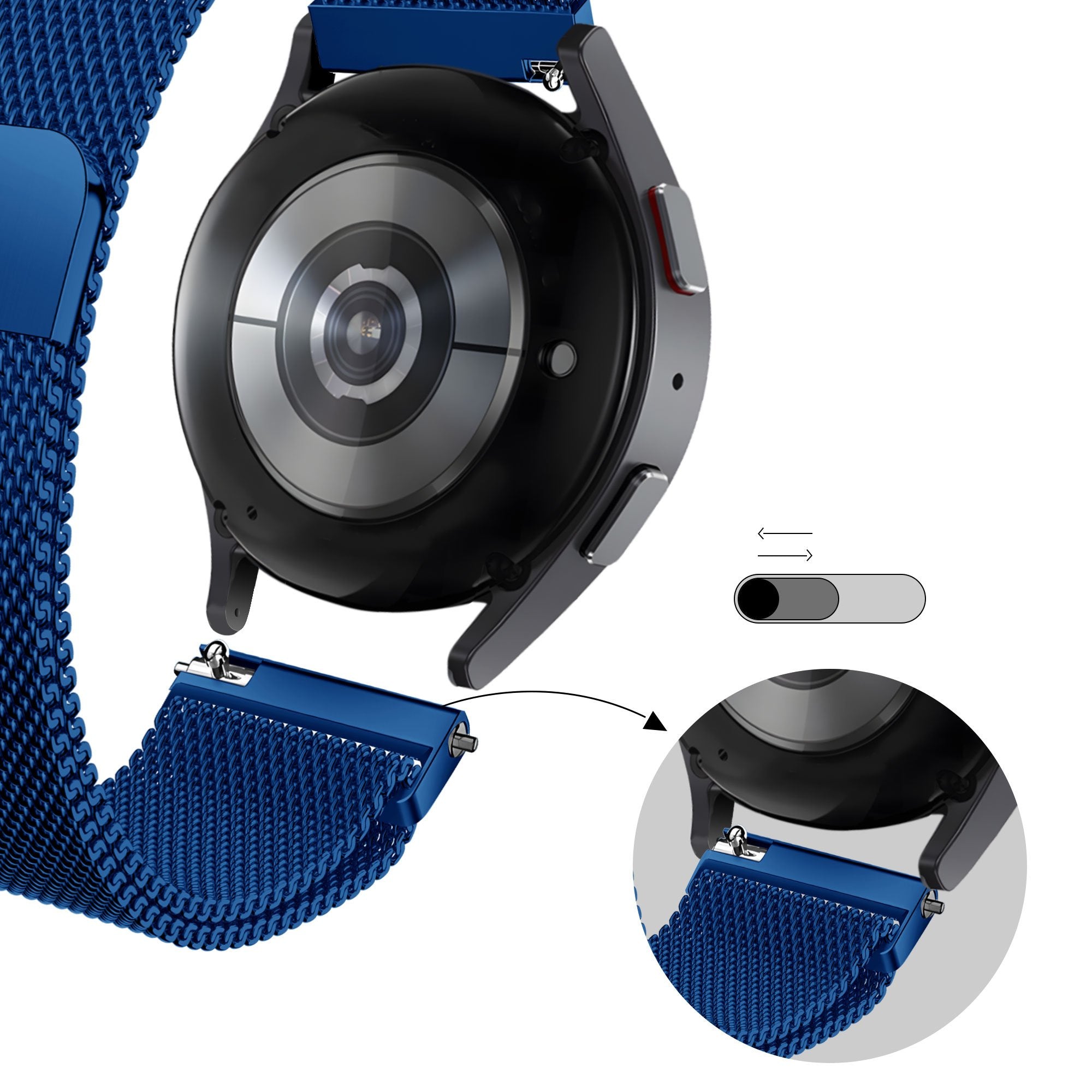 Bandz Garmin Vivomove Sport Milanese Loop Strap (Blue)