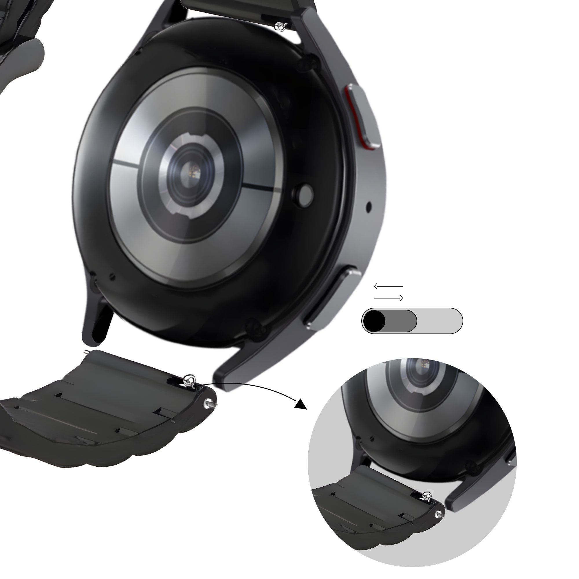 Bandz Suunto 9 Peak Pro Sport Strap Striped (Black/Red)