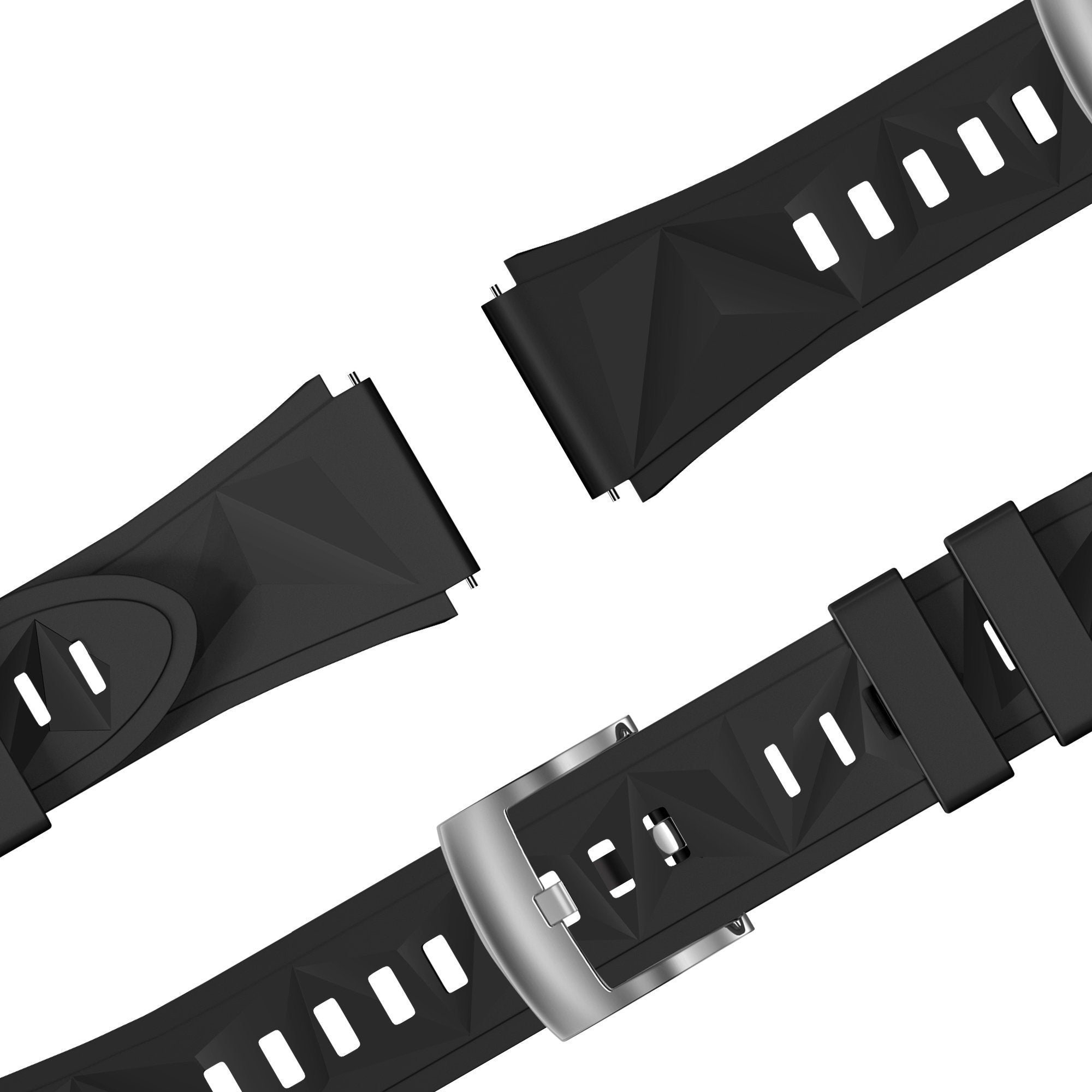 Bandz Fossil Gen 6 - 42mm Silicone Strap 'Easy Fit' (Black)
