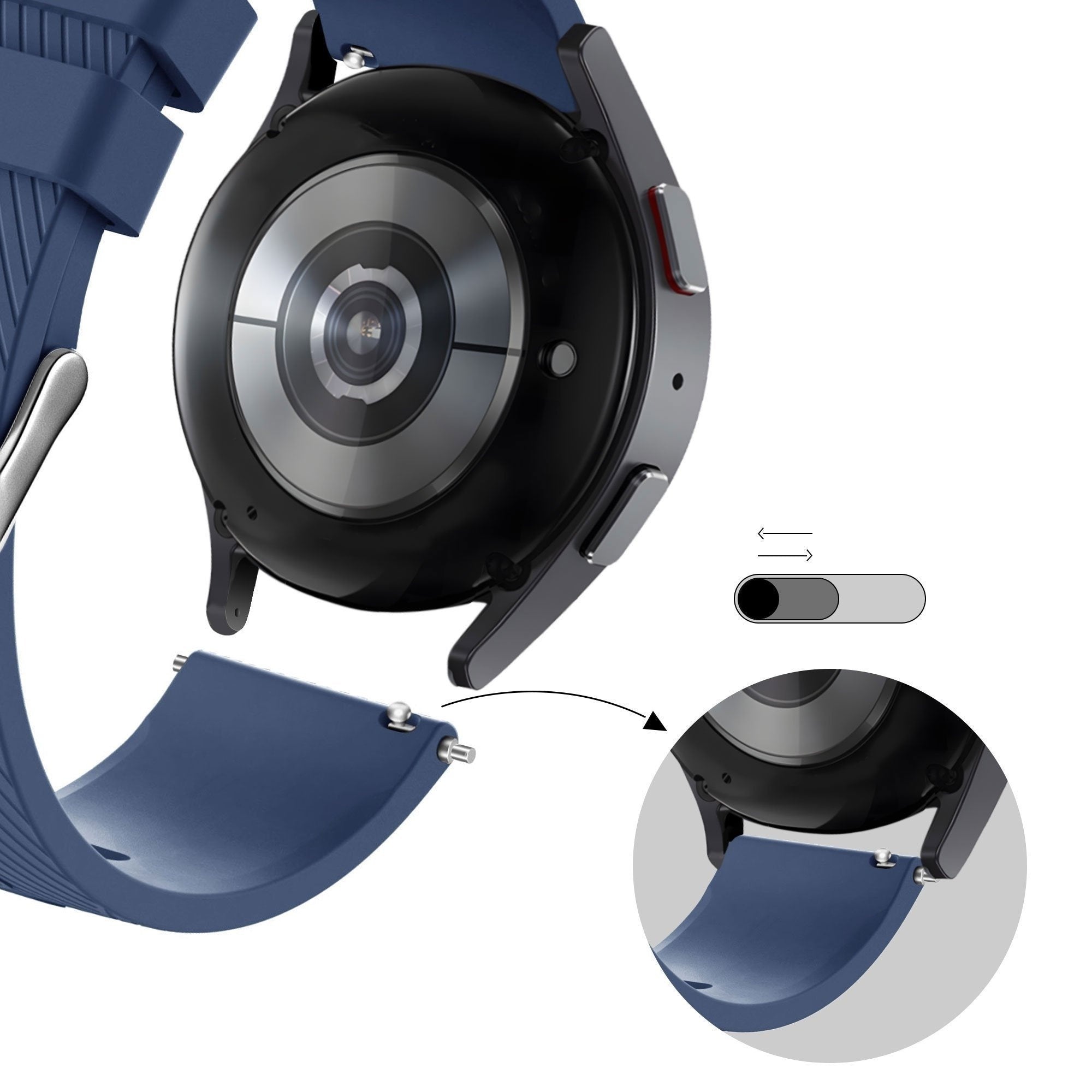 Bandz Correa silicona 'Deluxe' Coros Apex 42mm (azul oscuro)