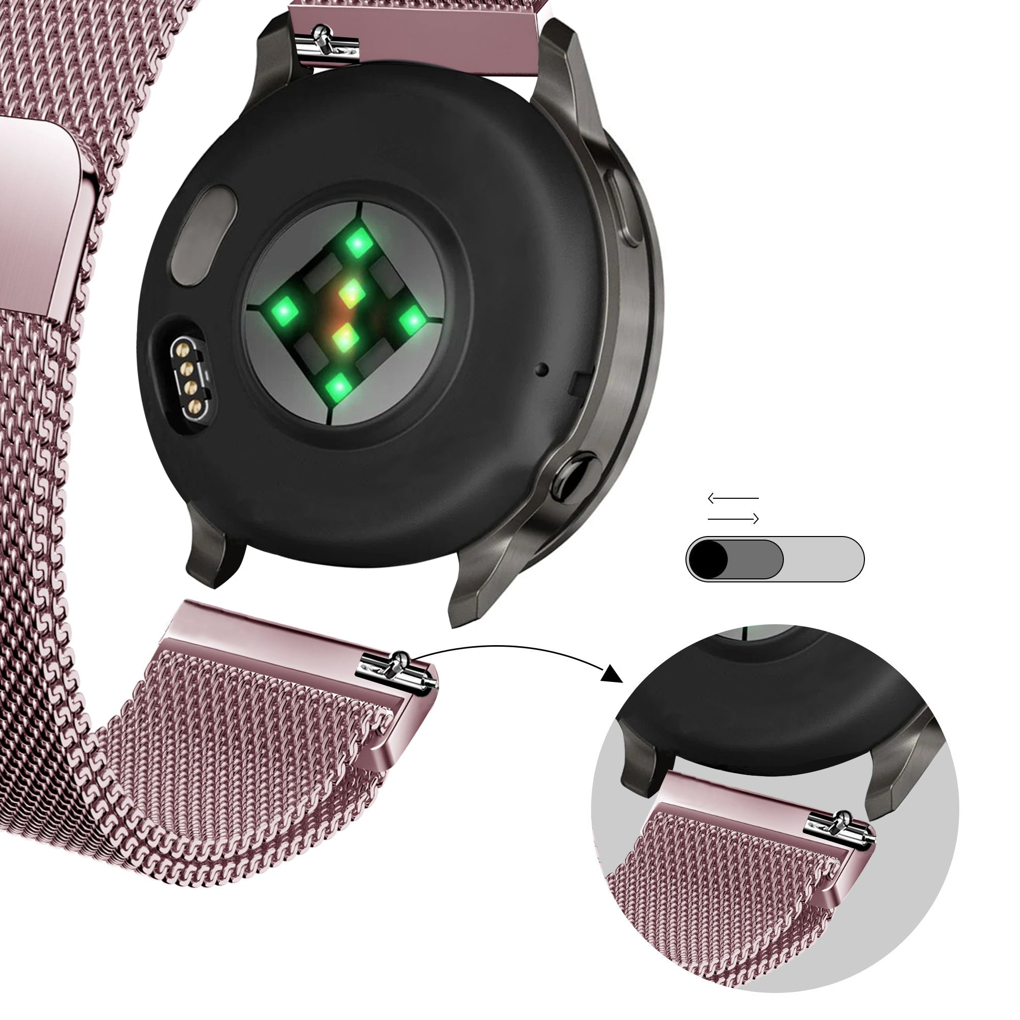 Bandz Garmin Venu 2s Milanese Loop Strap (Pink)