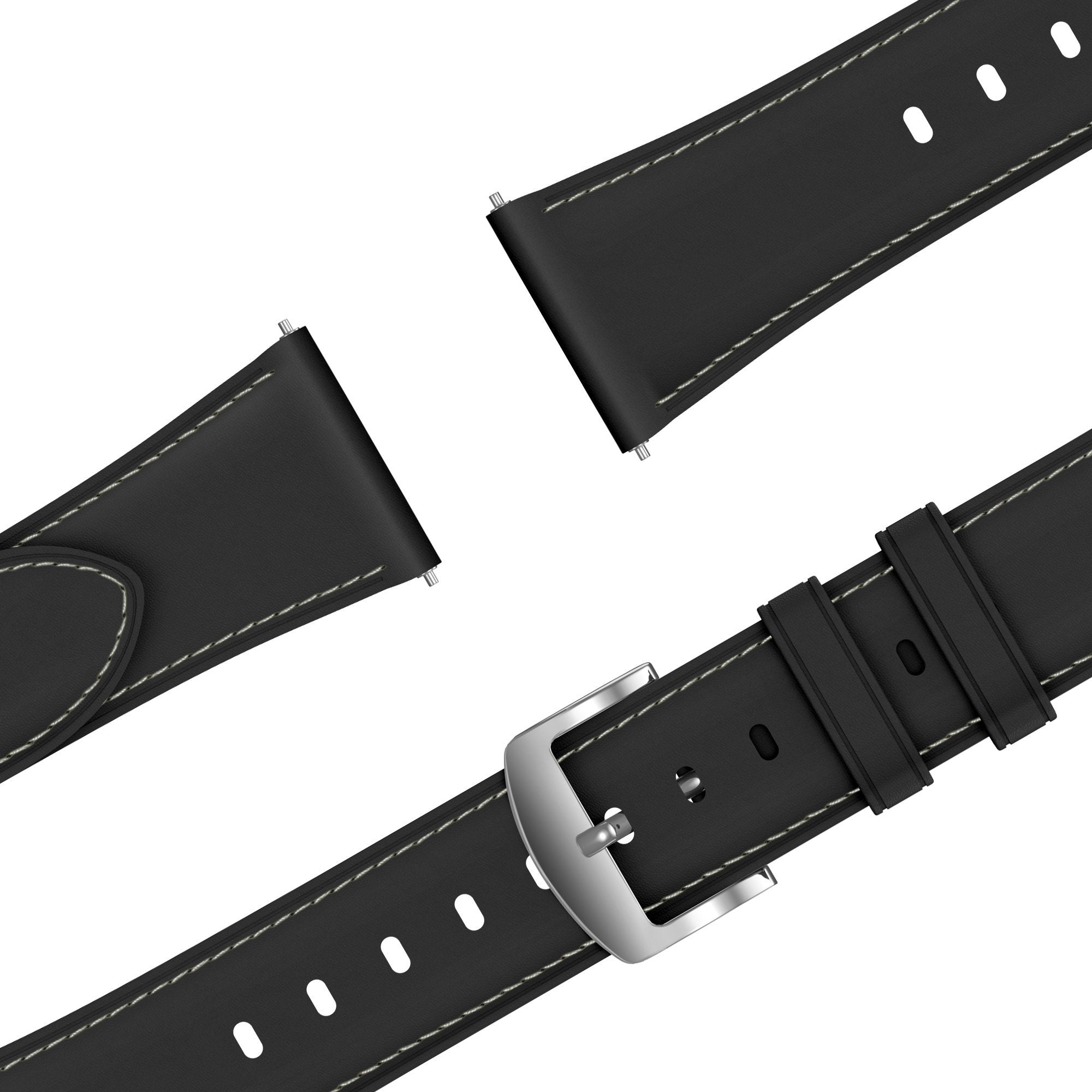 Bandz Samsung Galaxy Watch 5 - 40mm Leather Strap 'Easy Fit' (Black)