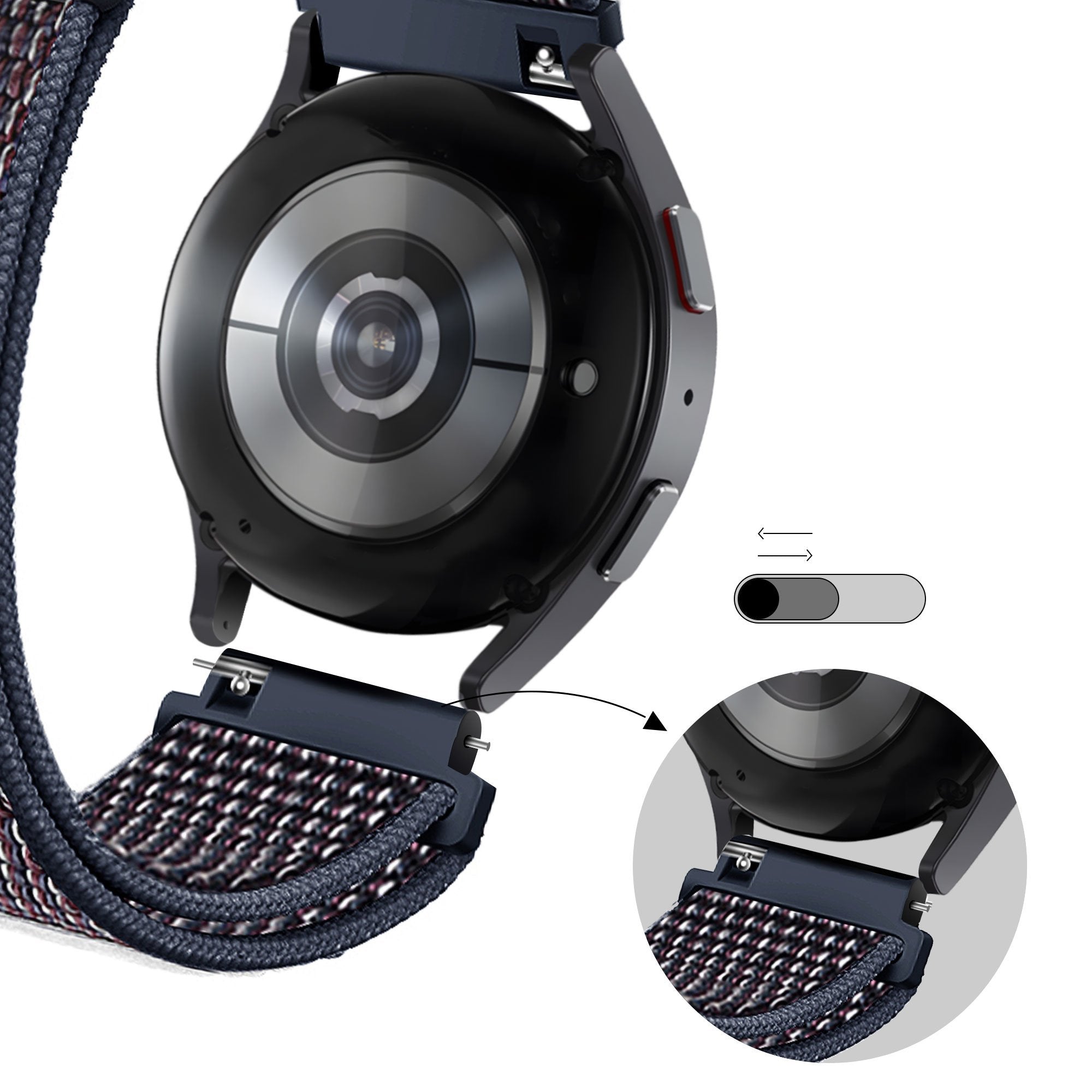 Bandz Garmin Vivoactive 5 Nylon Loop Armband (Indigo Blau)