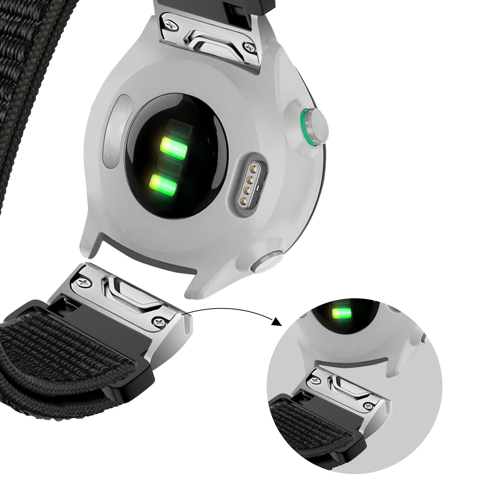 Bandz Garmin Descent G1 Nylon Loop Strap (Black)