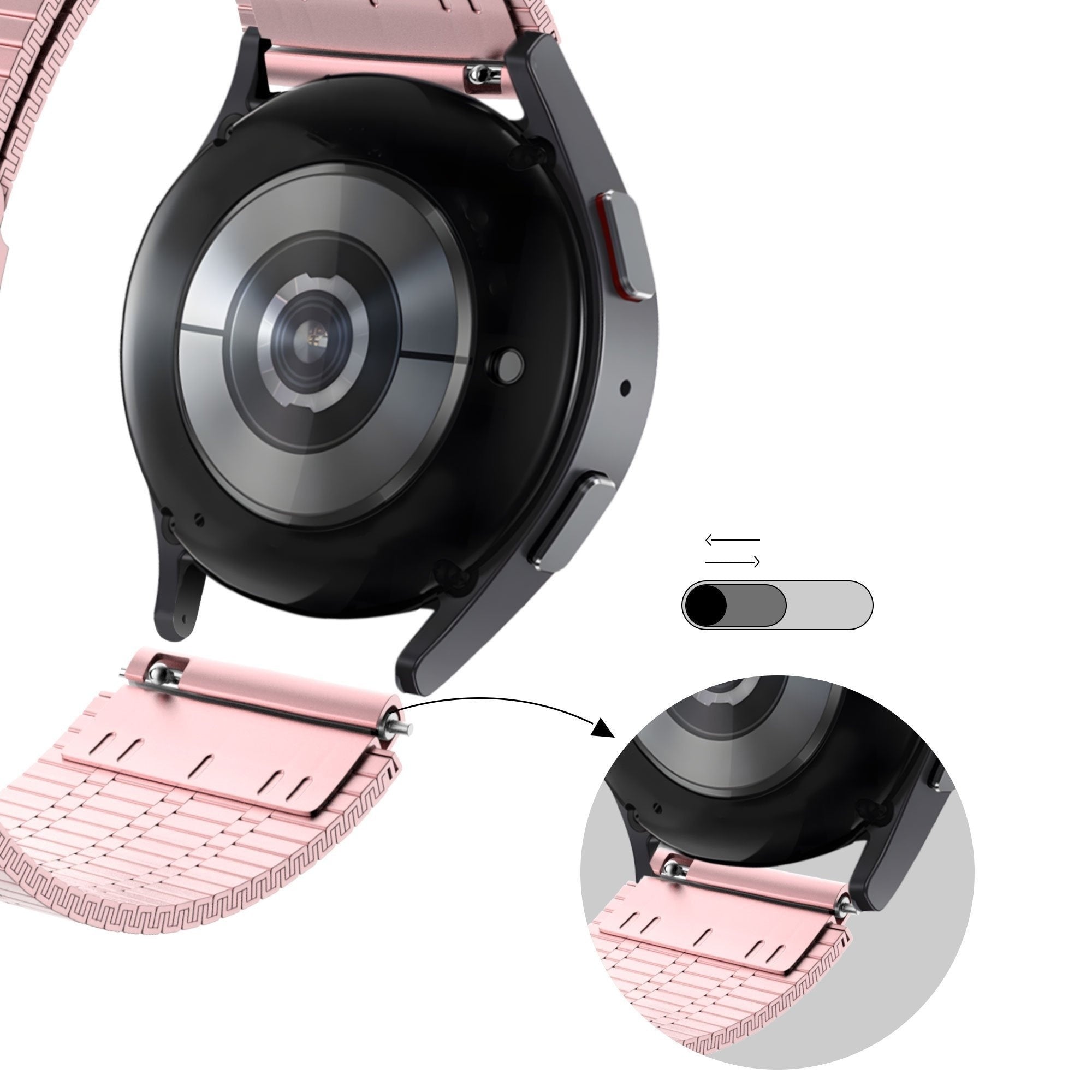 Bandz Coros Apex 42mm Adjustable Steel Strap (Pink)