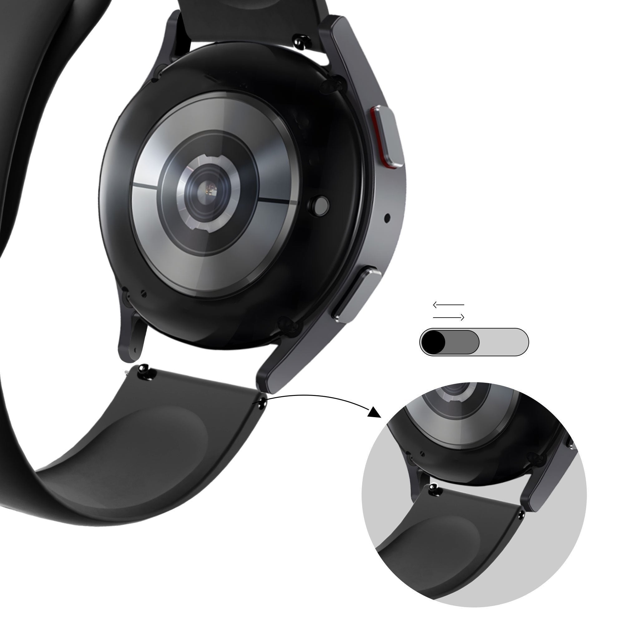 Bandz Suunto Race (S) Sportarmband 'Deluxe' (Schwarz)