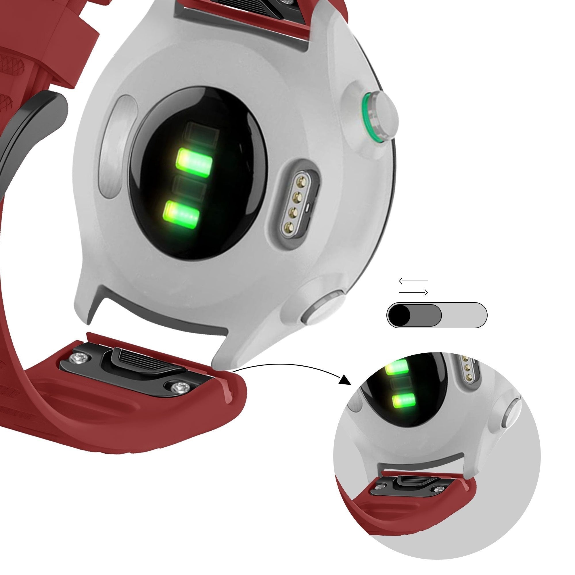 Bandz Garmin Forerunner 945 Silikonarmband mit Schnalle (Rot)