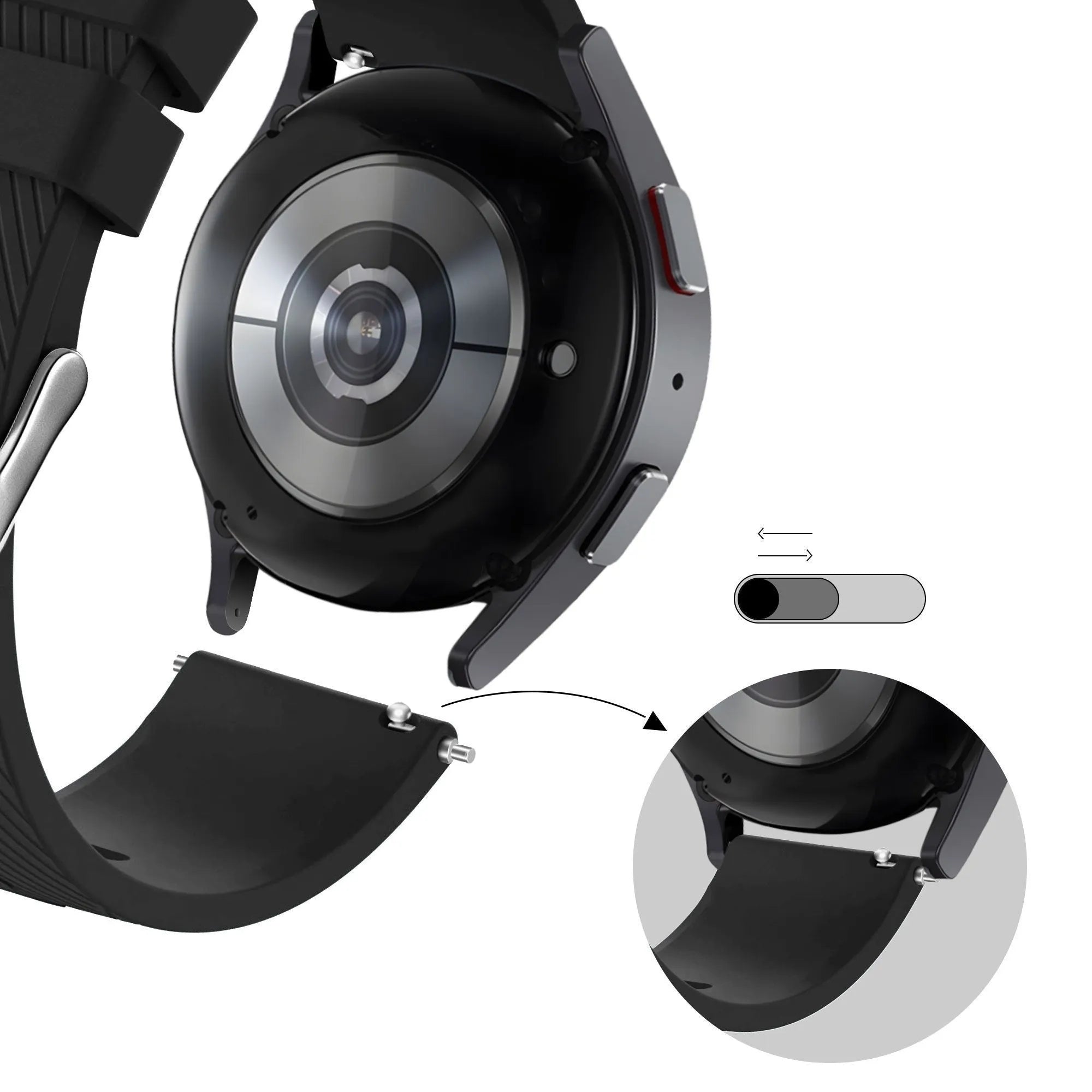 Bandz Bracelet silicone 'Deluxe' Coros Pace 2 (noir)