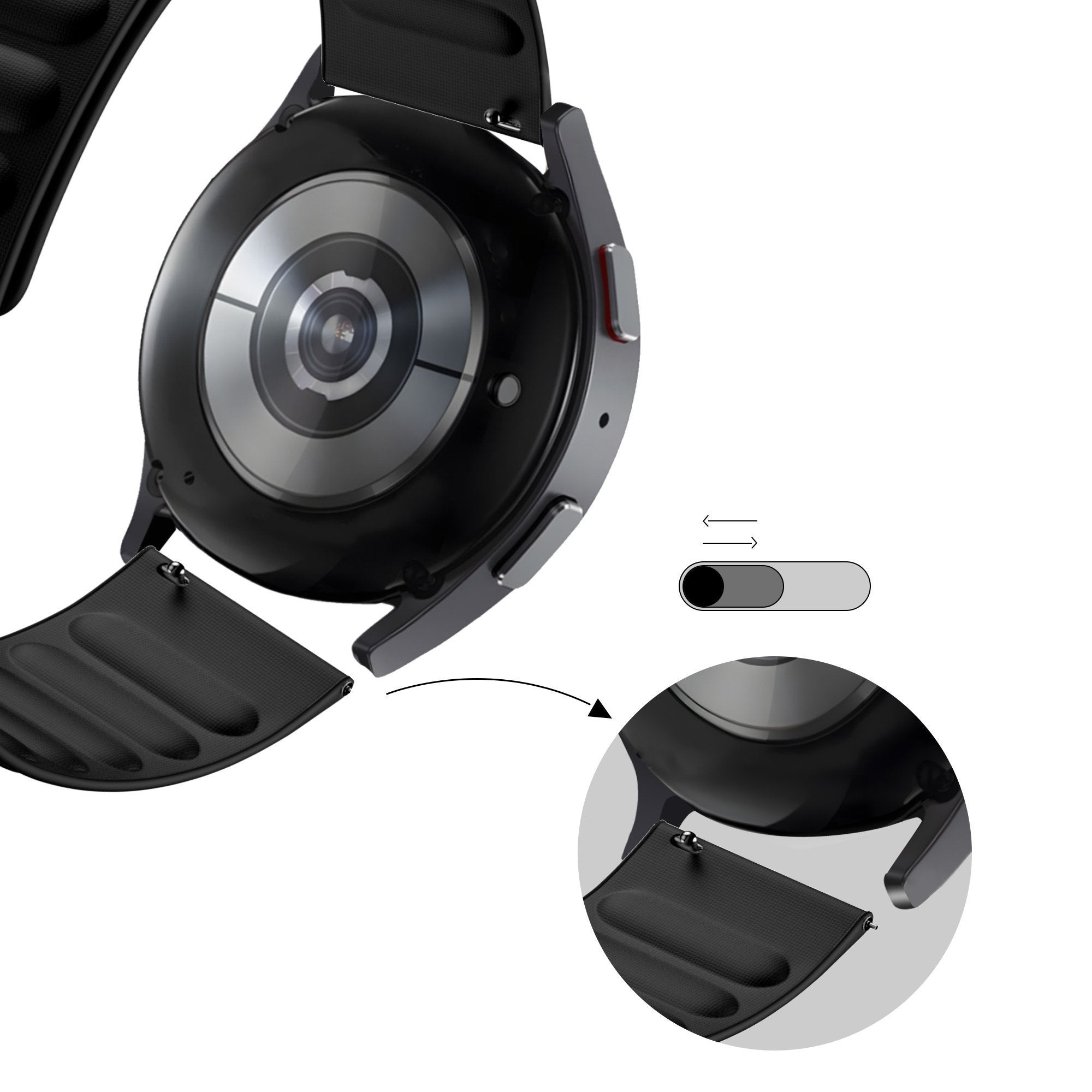 Bandz Watch 2 Magnetic Fine Woven Strap (Black)