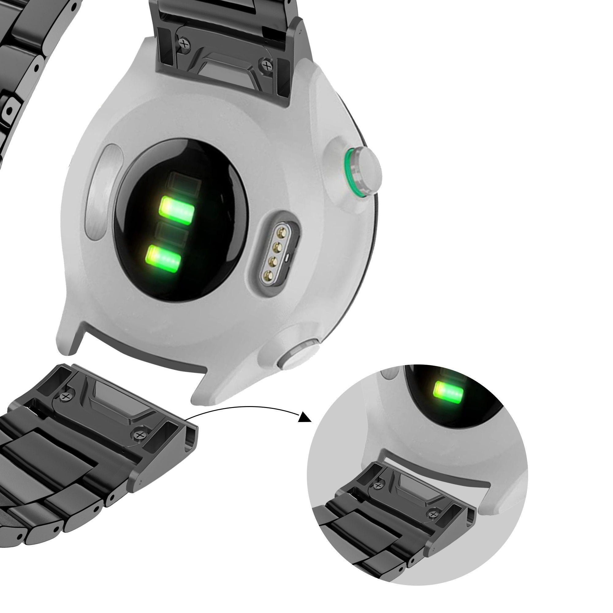 Bandz Garmin Forerunner 965 Steel Strap 'Classic' (Black)