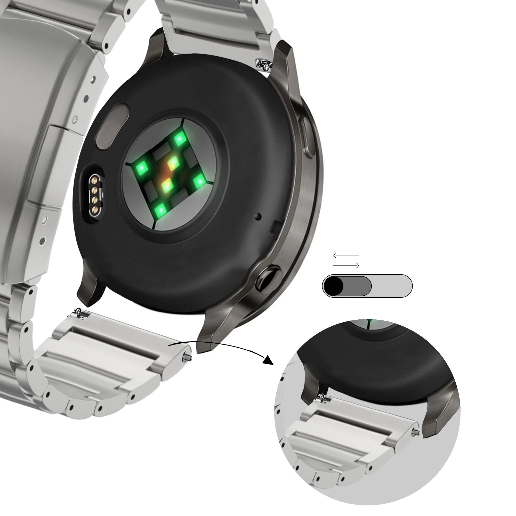 Bandz Correa titanio Garmin Approach S12 (plateado)