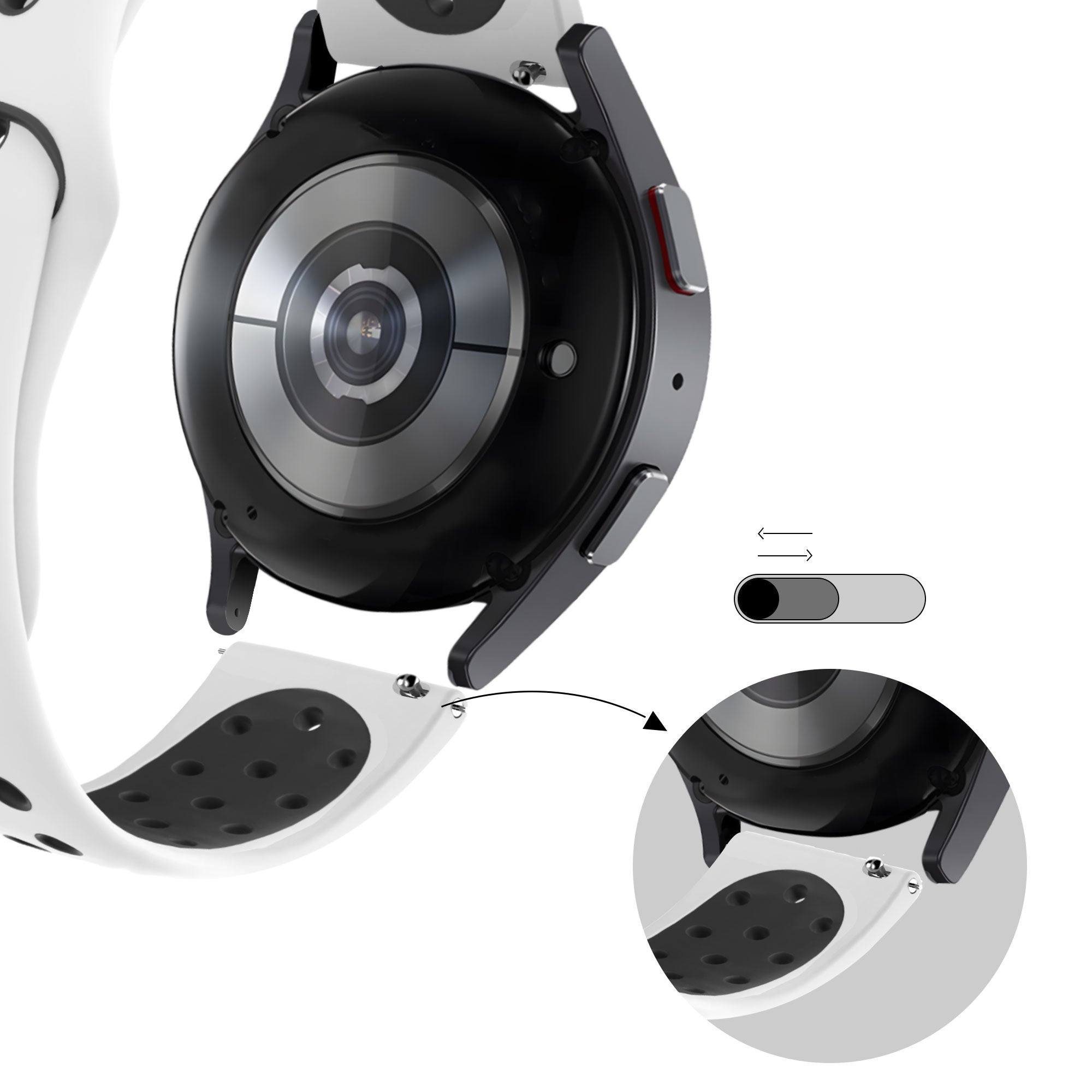 Bandz Coros Pace 2 Sport Strap 'Deluxe' (White/Black)